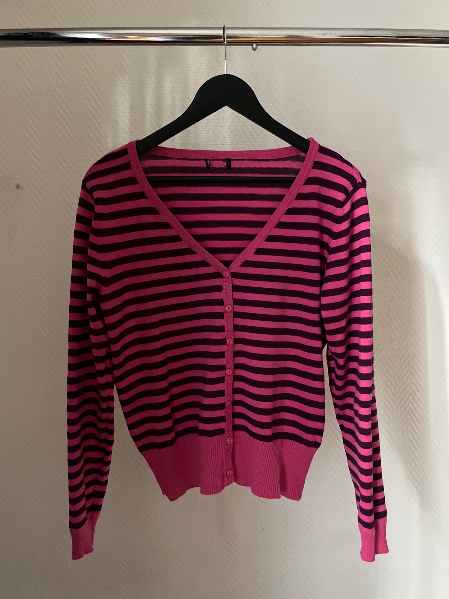 Vintage striped pink & purple cardigan