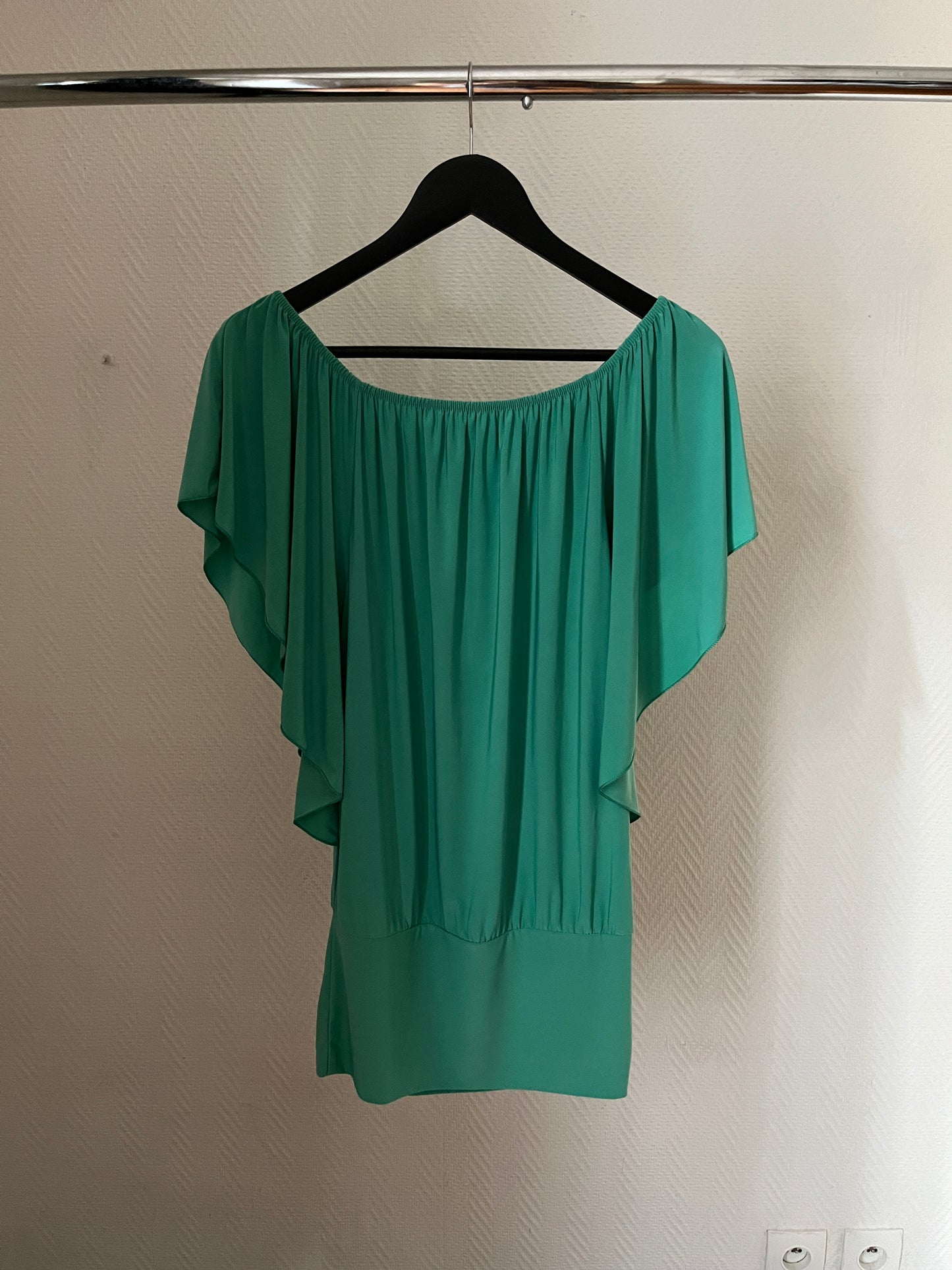 Vintage turquoise draped dress/top