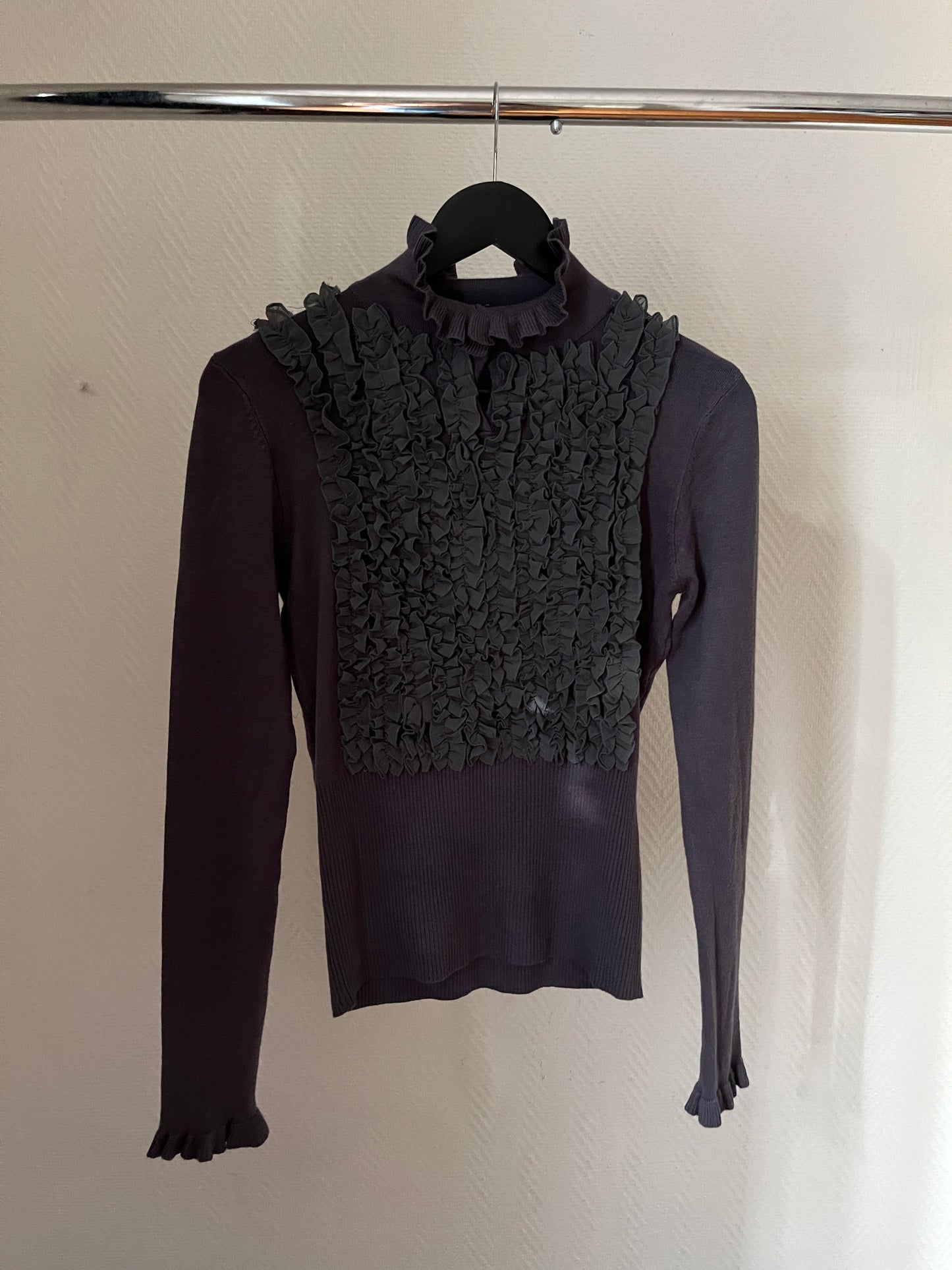 Vintage bimaterial ruched top