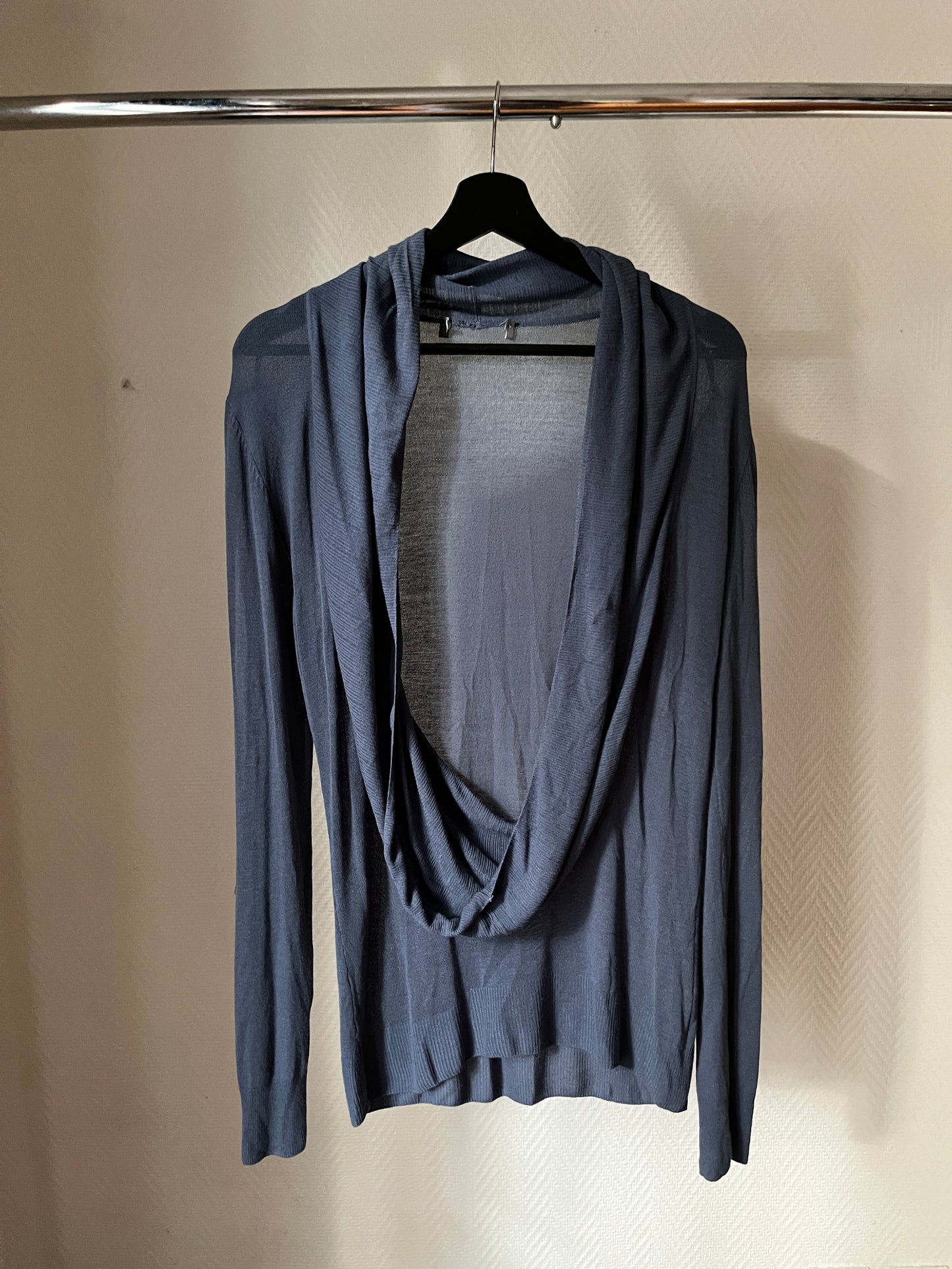 Vintage blue draped top