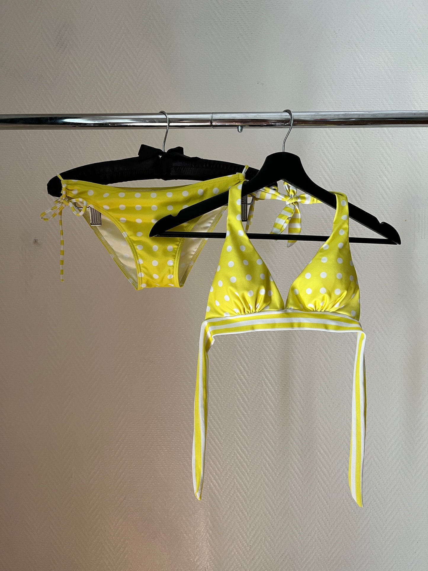Vintage polka dot striped bikini