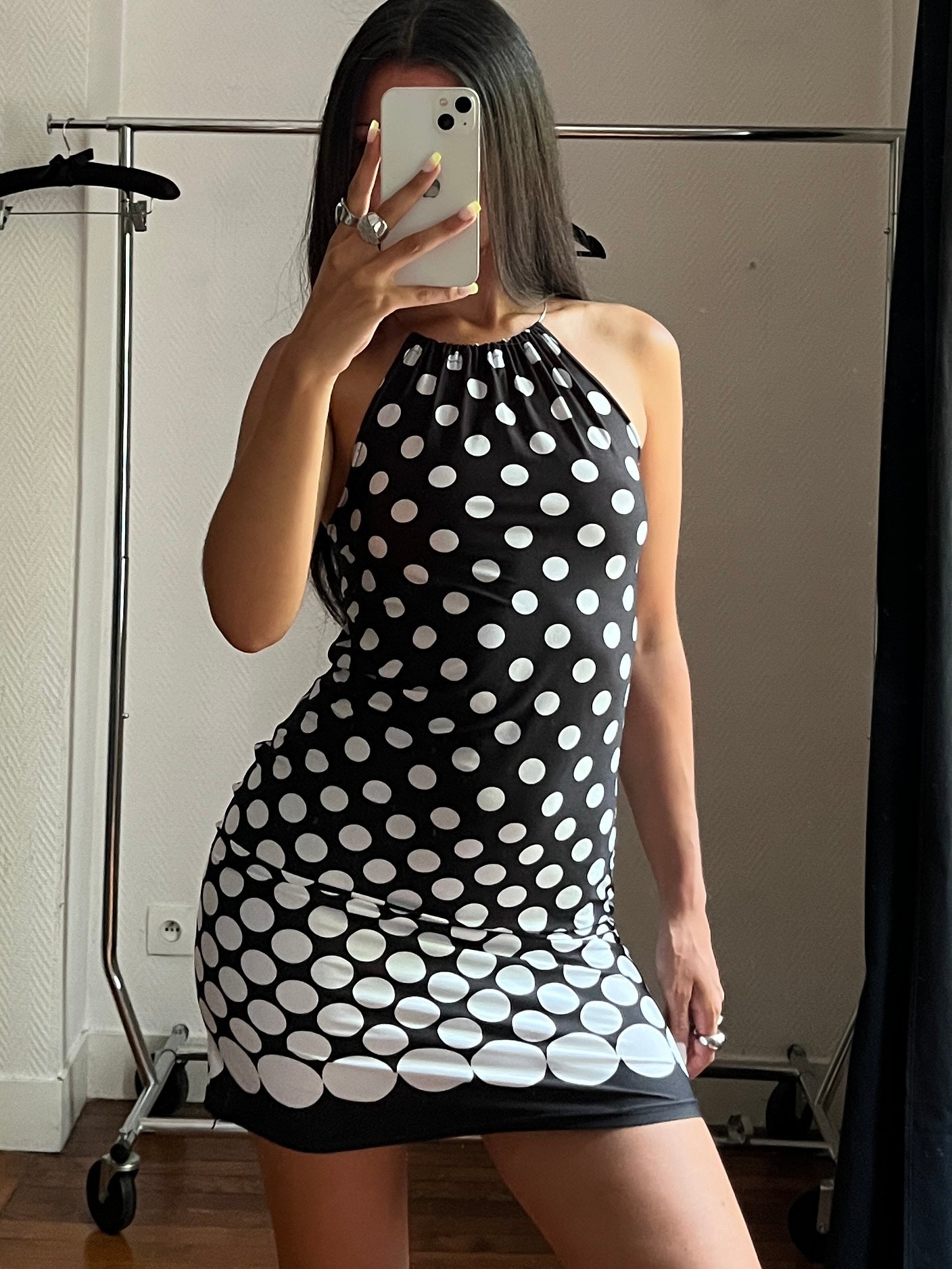 Vintage polka dot halter dress