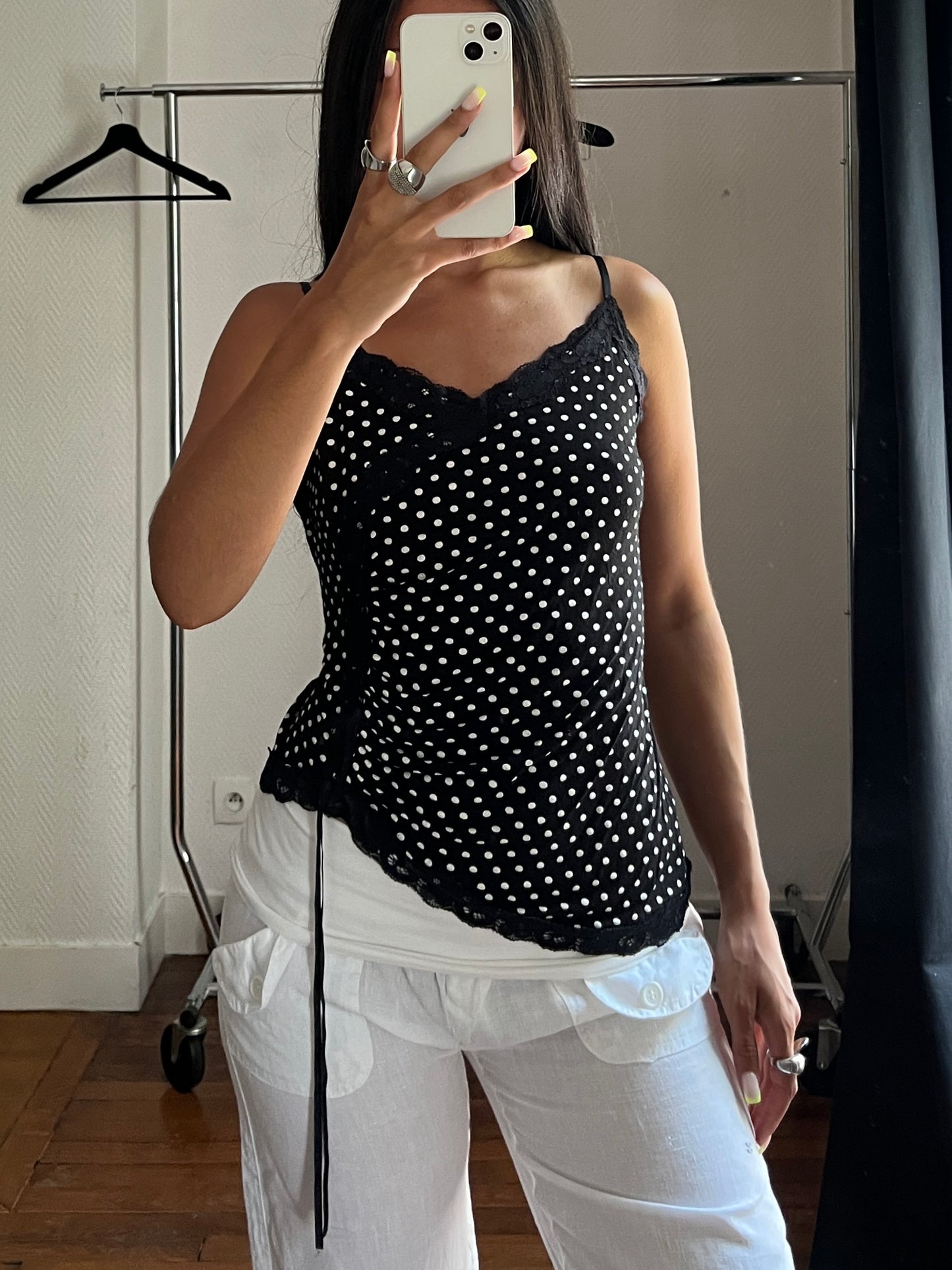 Vintage polka dot cami top