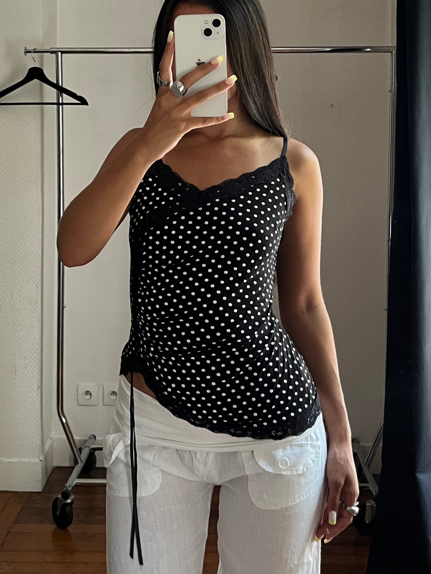 Vintage polka dot cami top