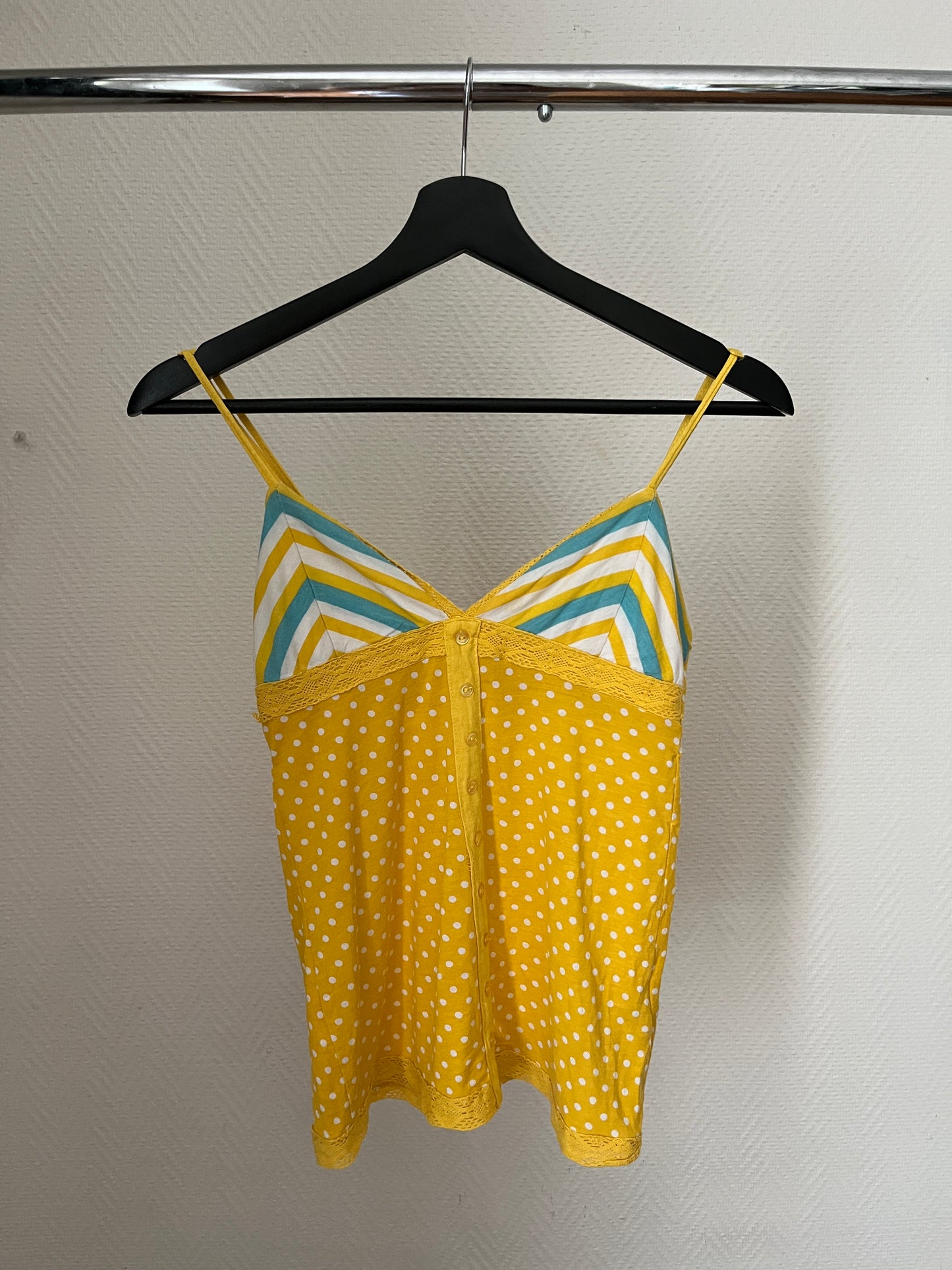 Vintage yellow polka dot top