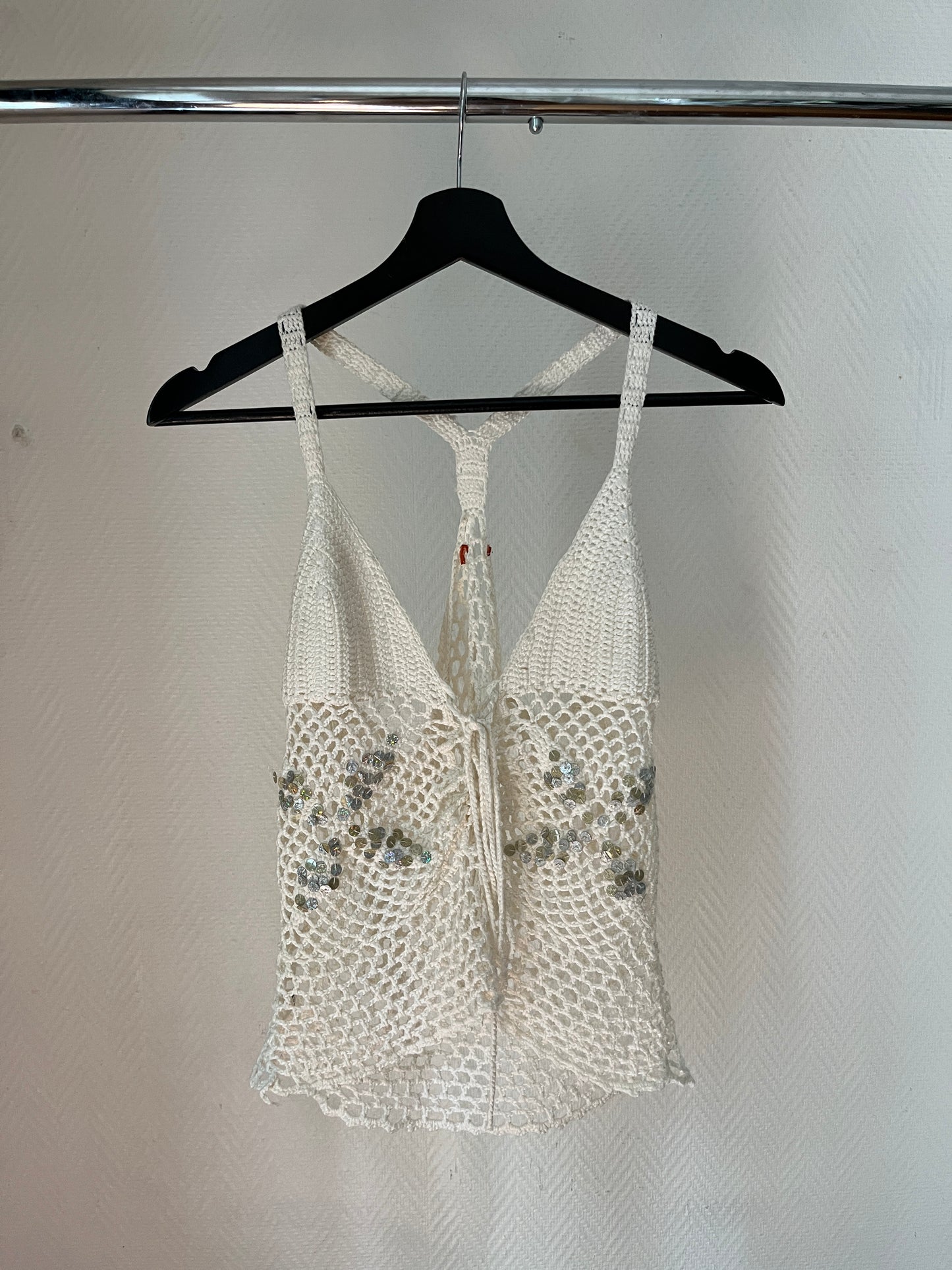 Vintage sequins crochet top