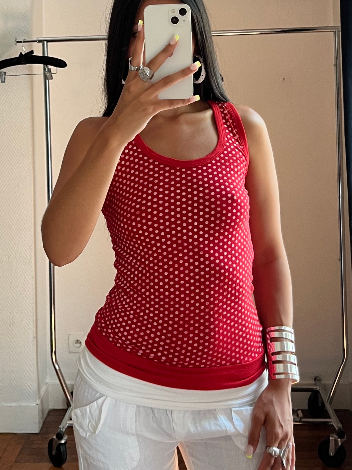Vintage polka dot tank top