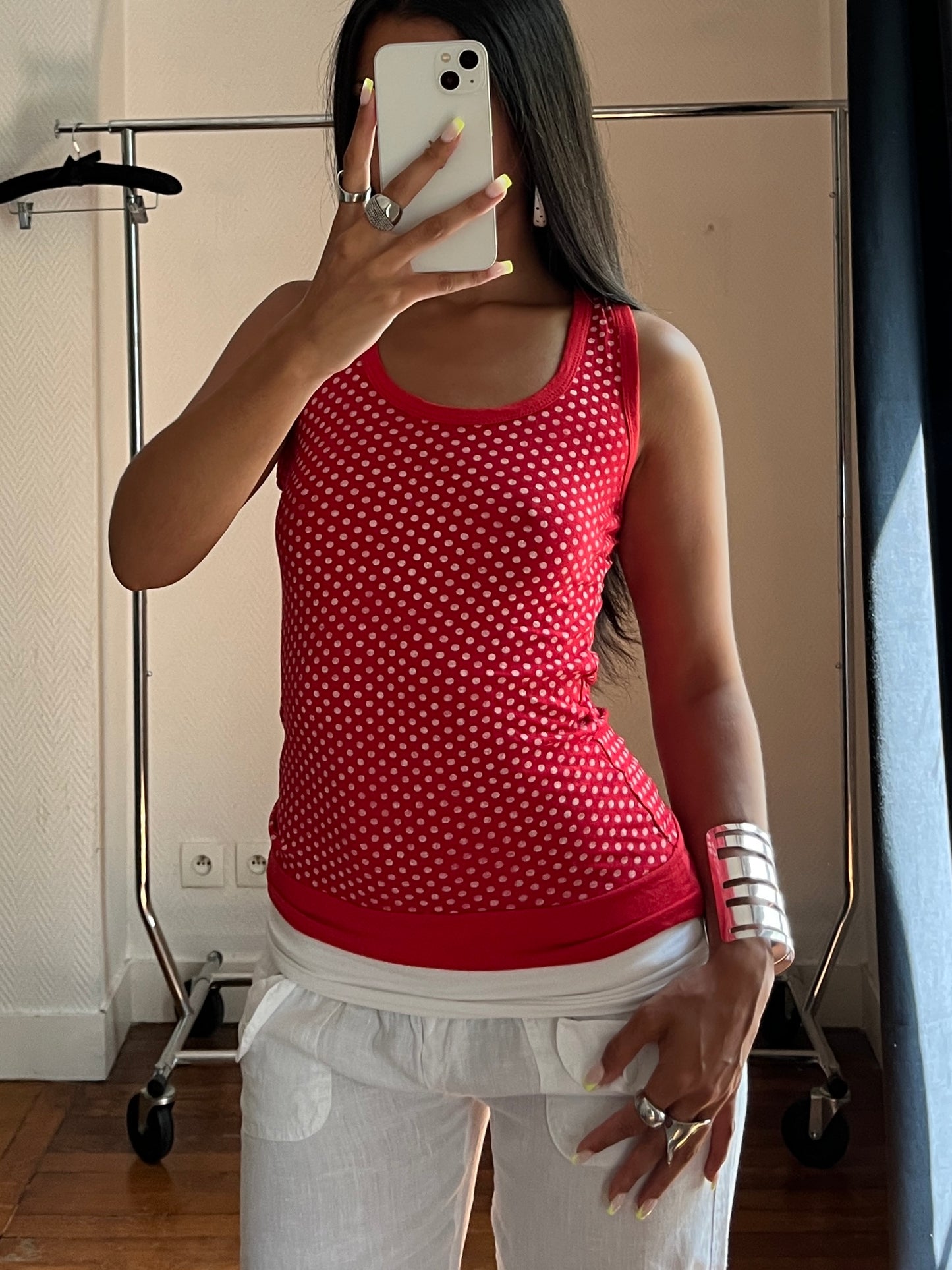 Vintage polka dot tank top