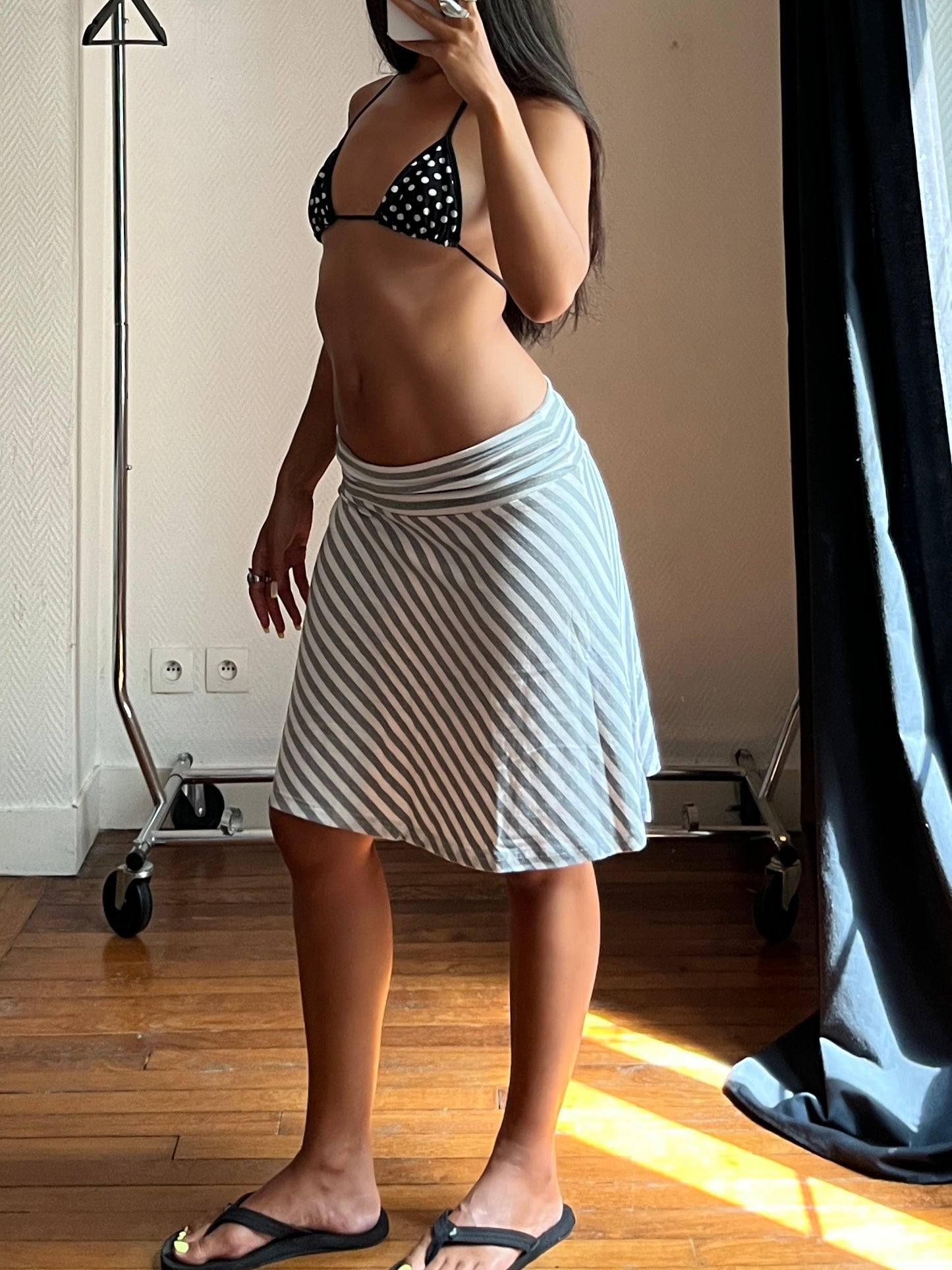 Vintage striped midi skirt