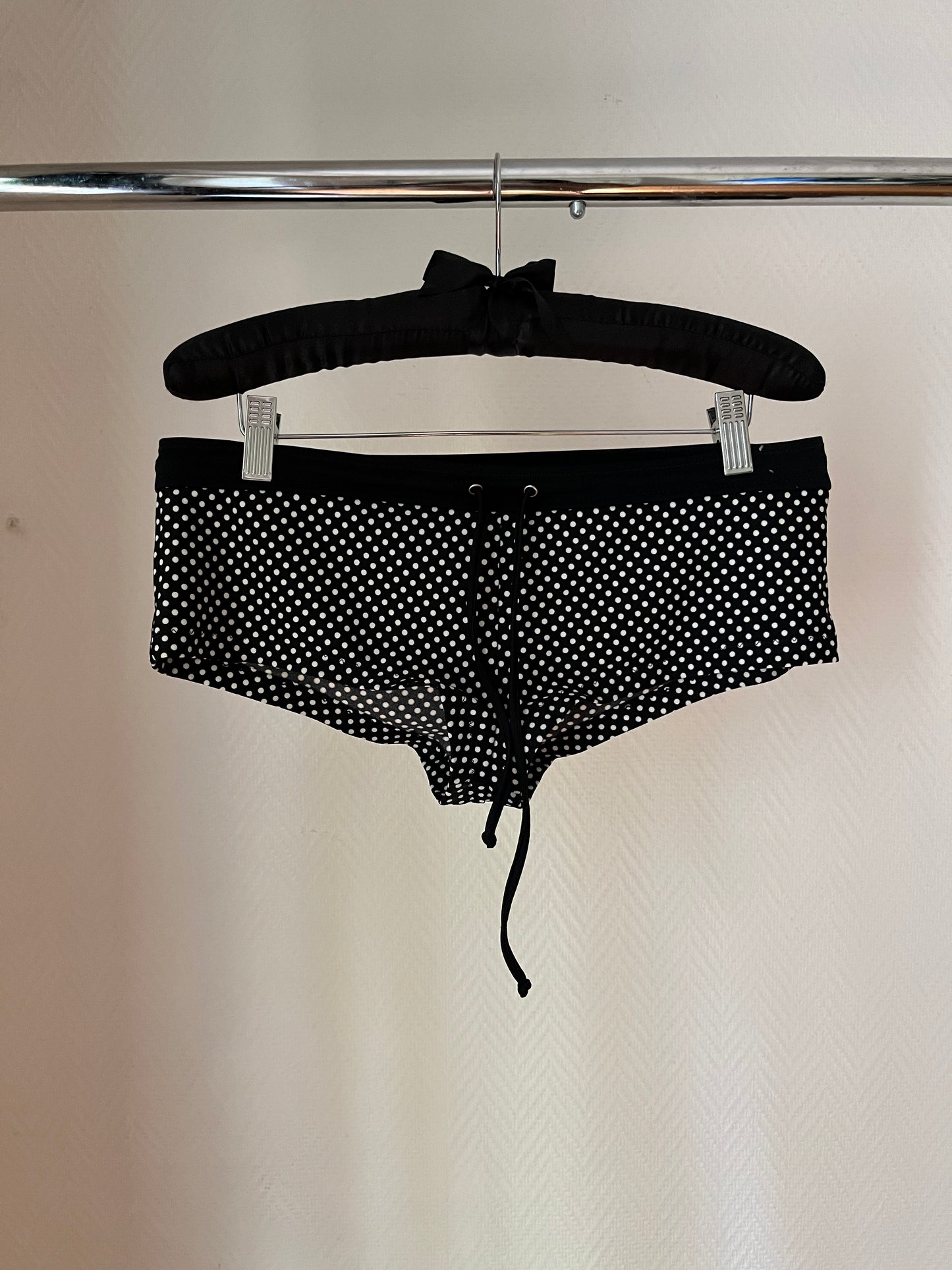 Vintage polka dot mini beach shorts