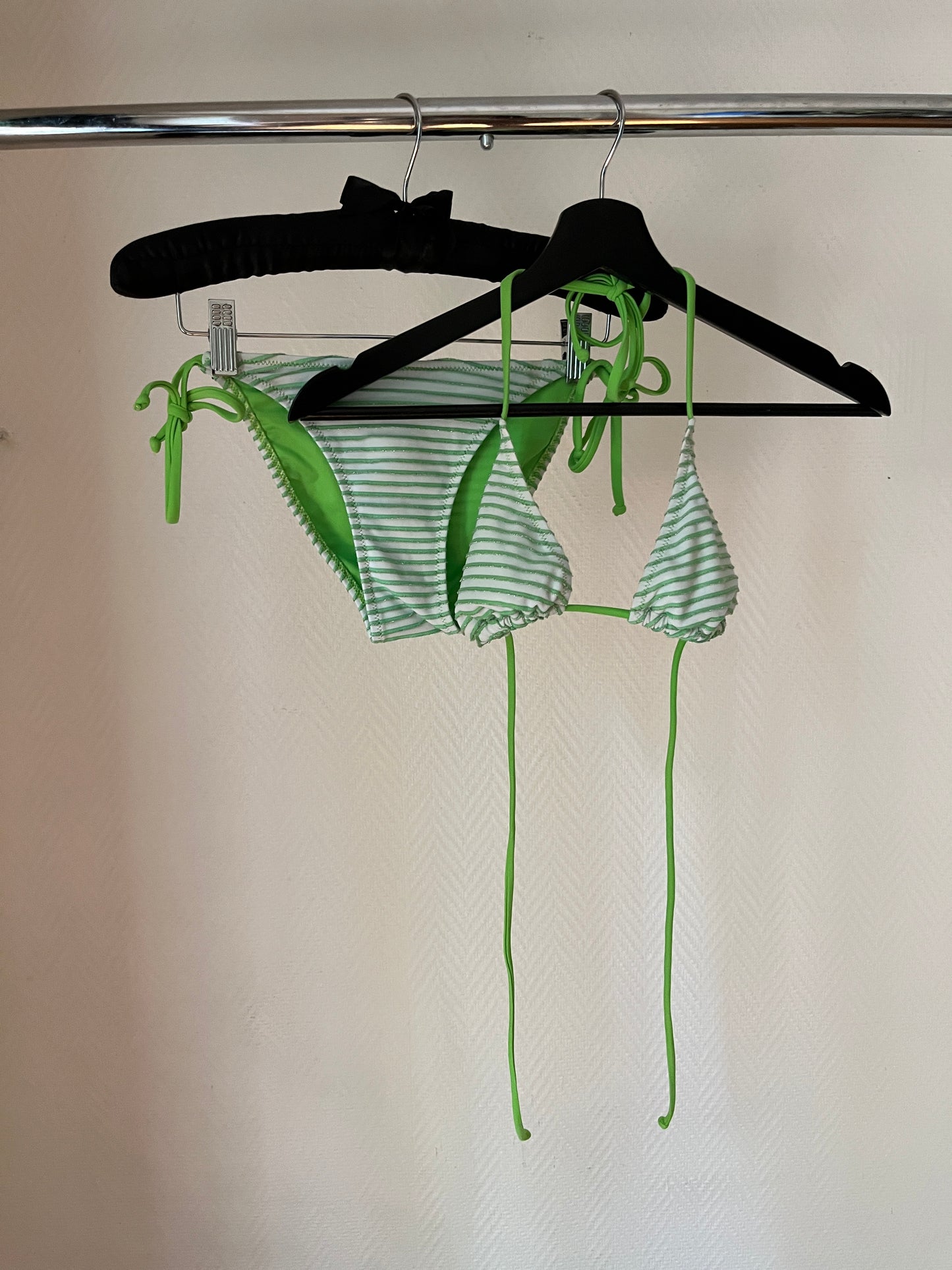 Vintage green striped bikini