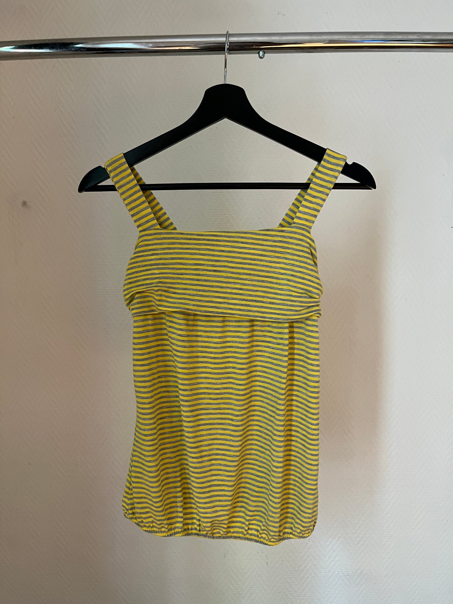 Vintage yellow & grey striped top