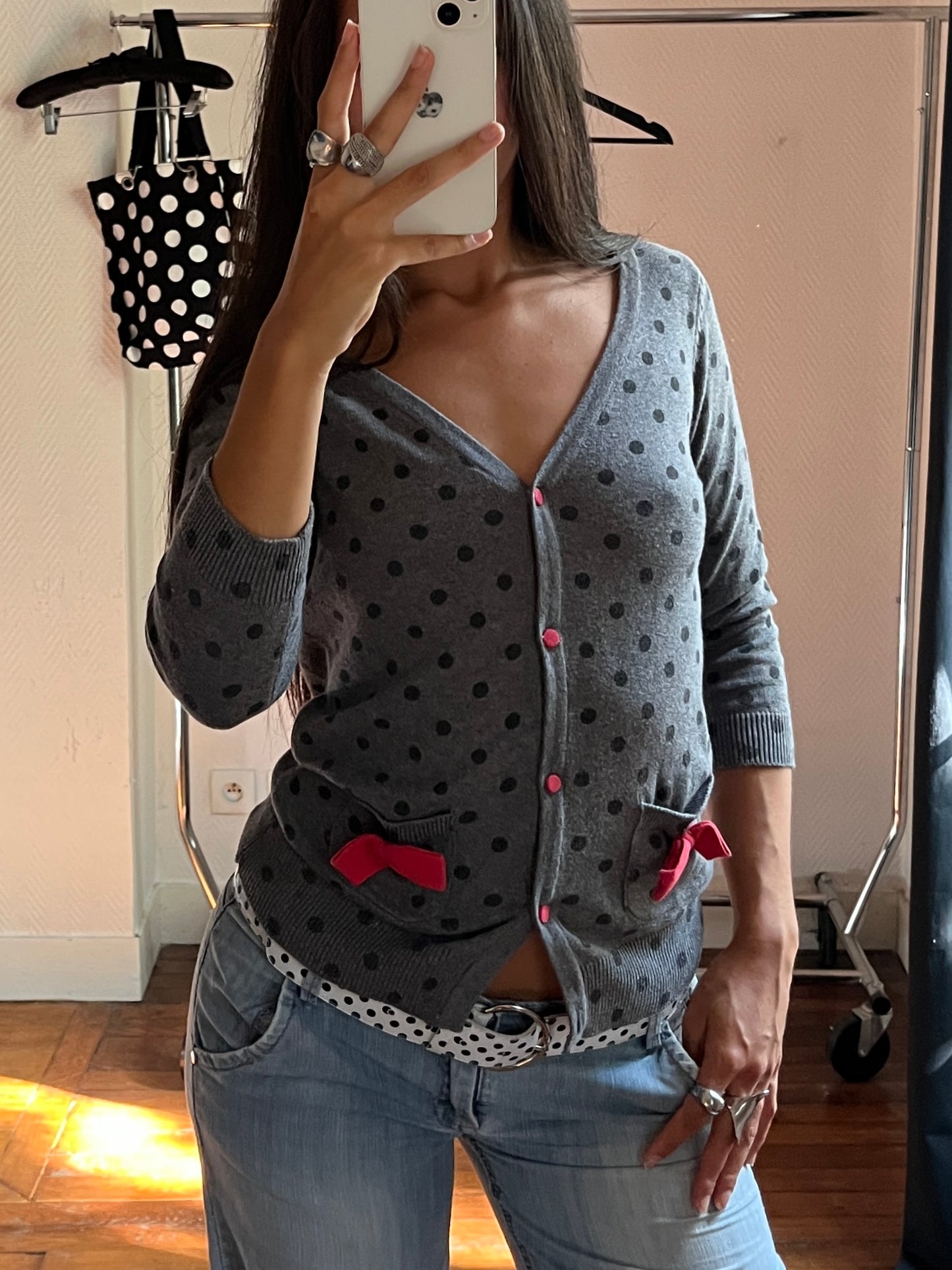Vintage polka dot cardigan