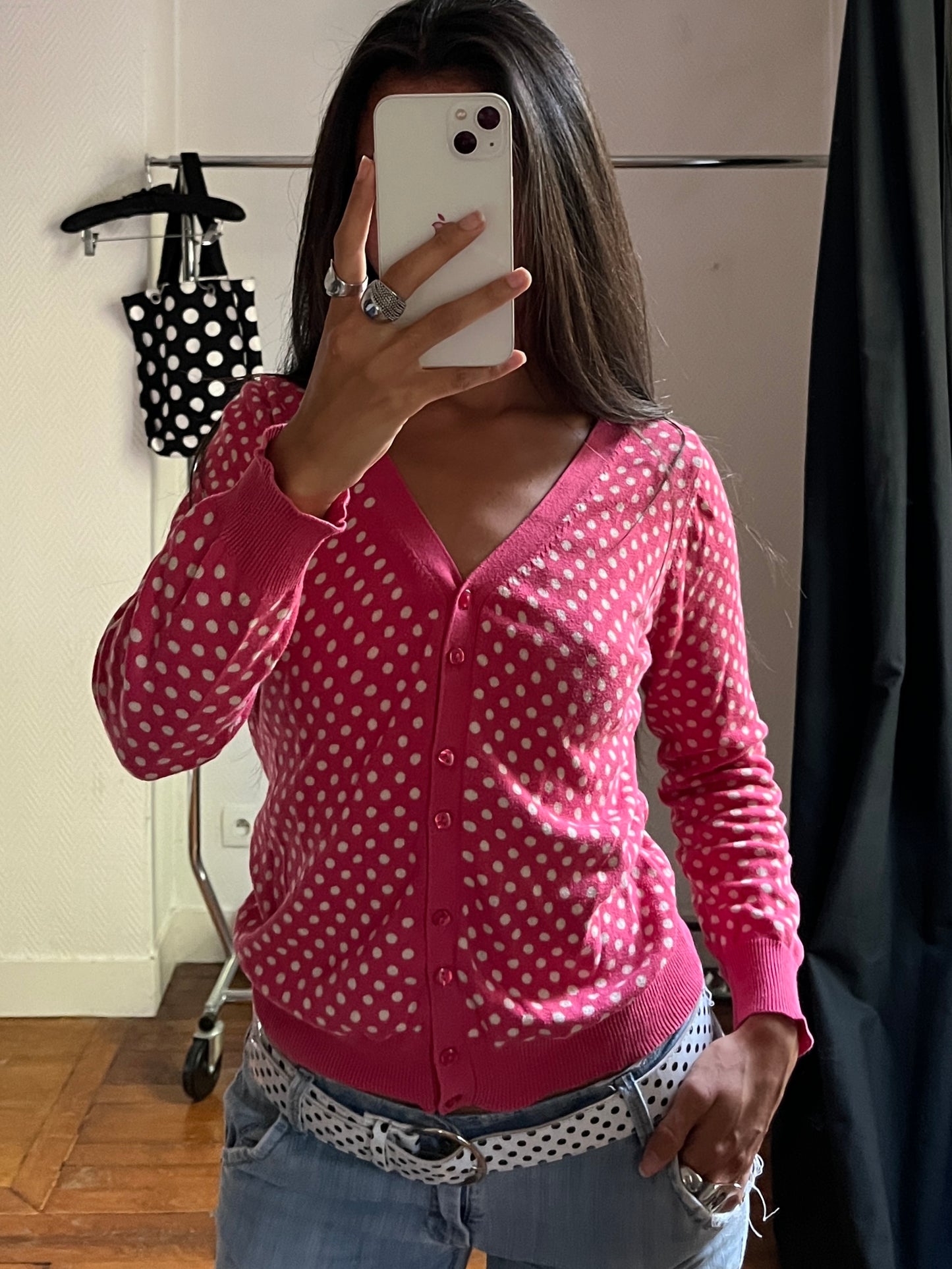 Vintage polka dot cardigan