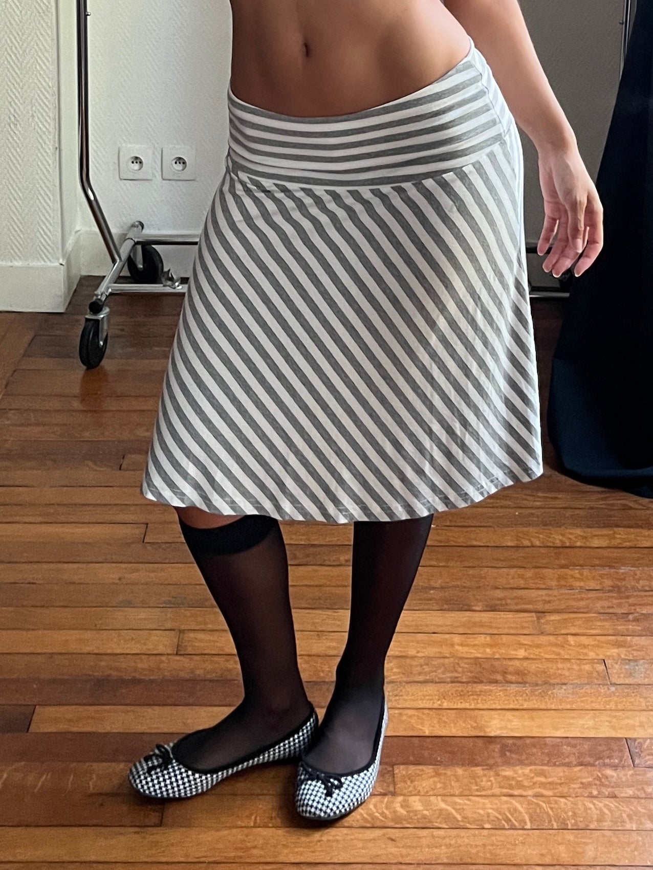 Vintage striped midi skirt