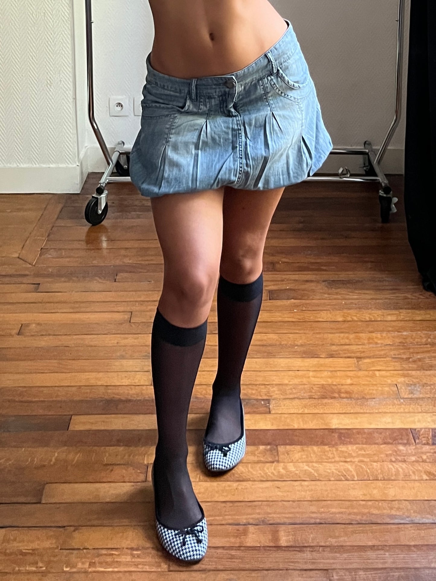 Vintage bubble denim skirt