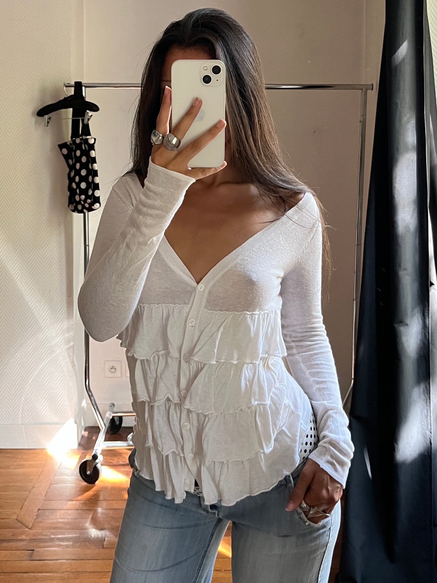Vintage ruched cardigan