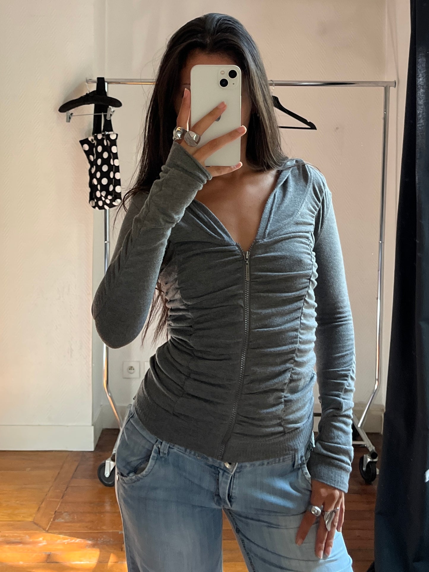 Vintage grey zip up jacket