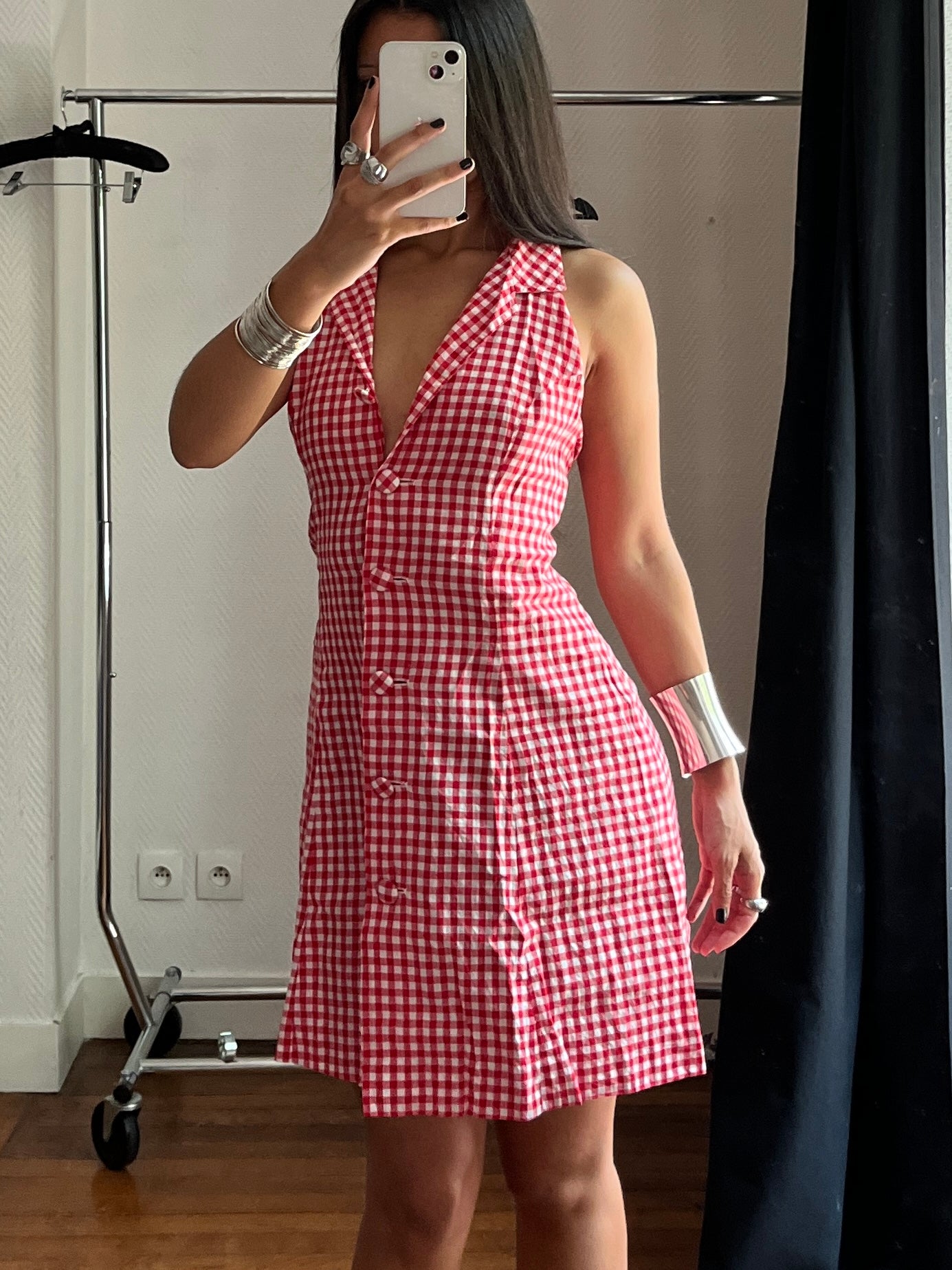 Vintage Vichy halter dress
