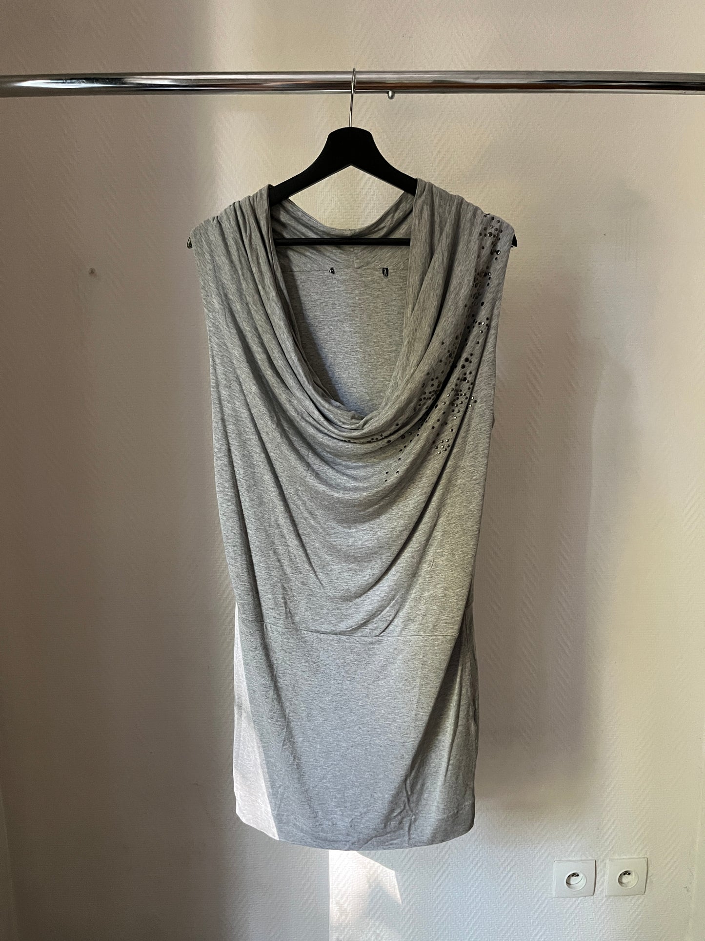 Vintage grey studded draped dress/tunique