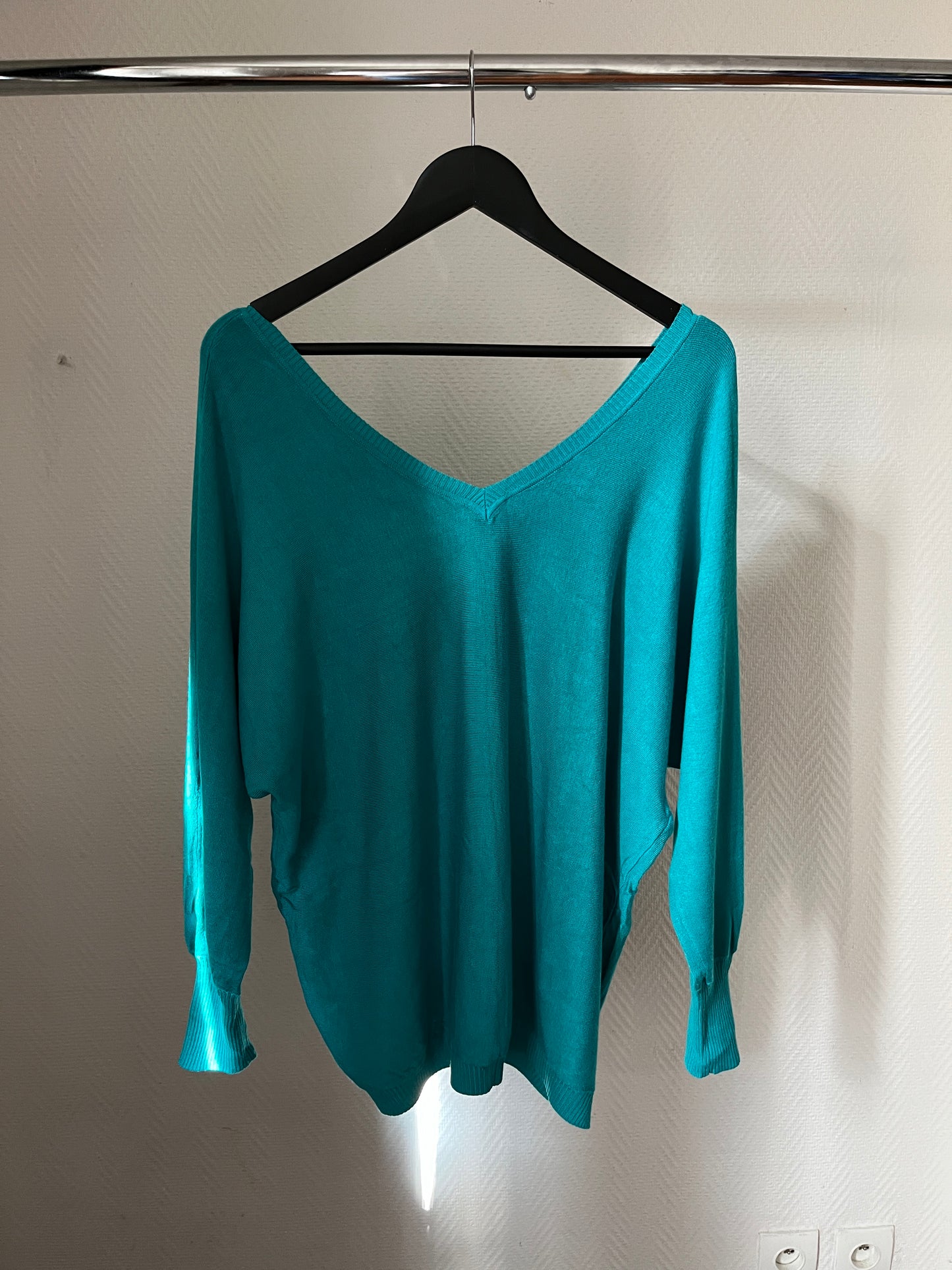 Vintage blue draped pull over