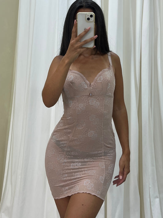 Vintage lace nude/pink lace dress