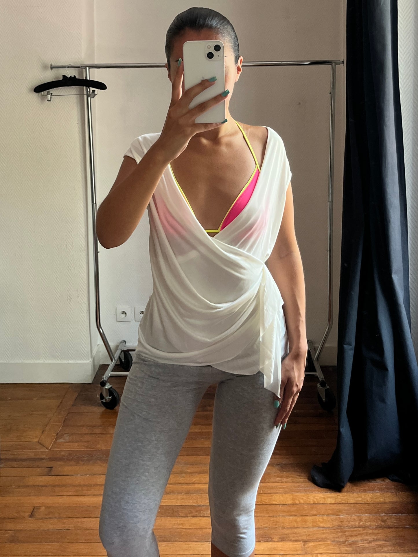Vintage white/cream draped top