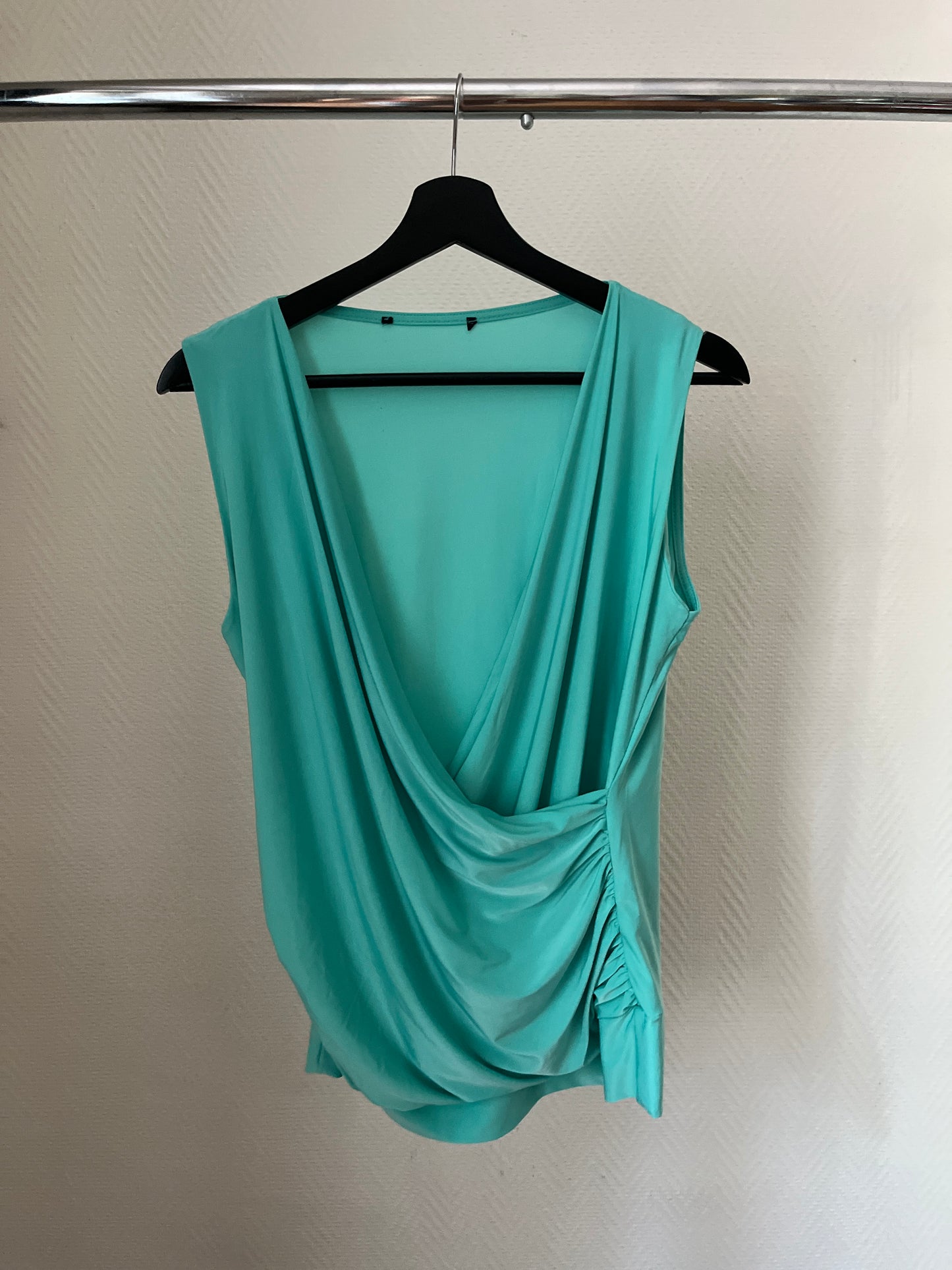 Vintage draped blue summer top