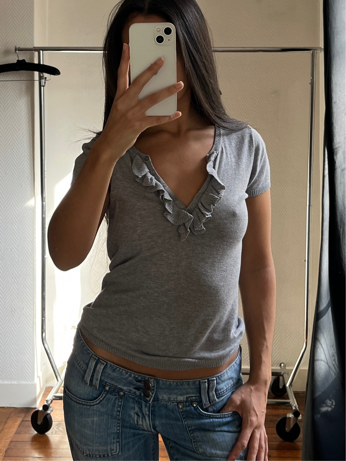 Vinted knitted ruched top
