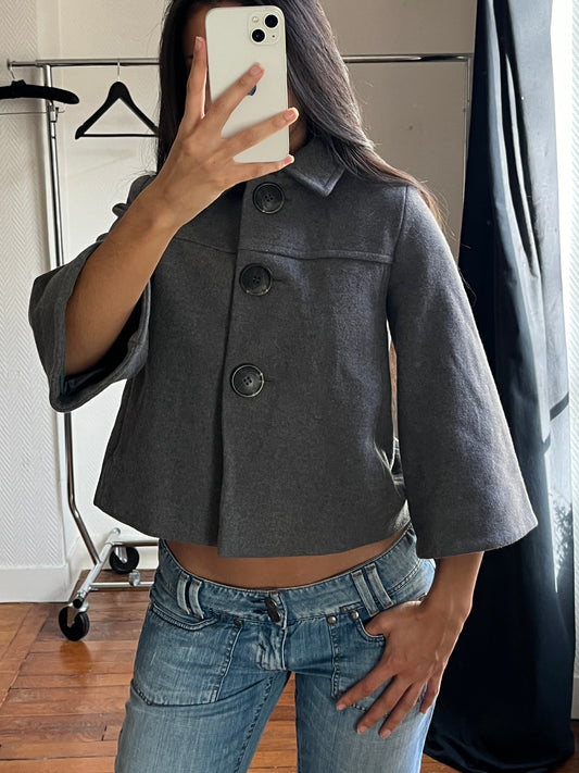 Vintage grey short trench coat