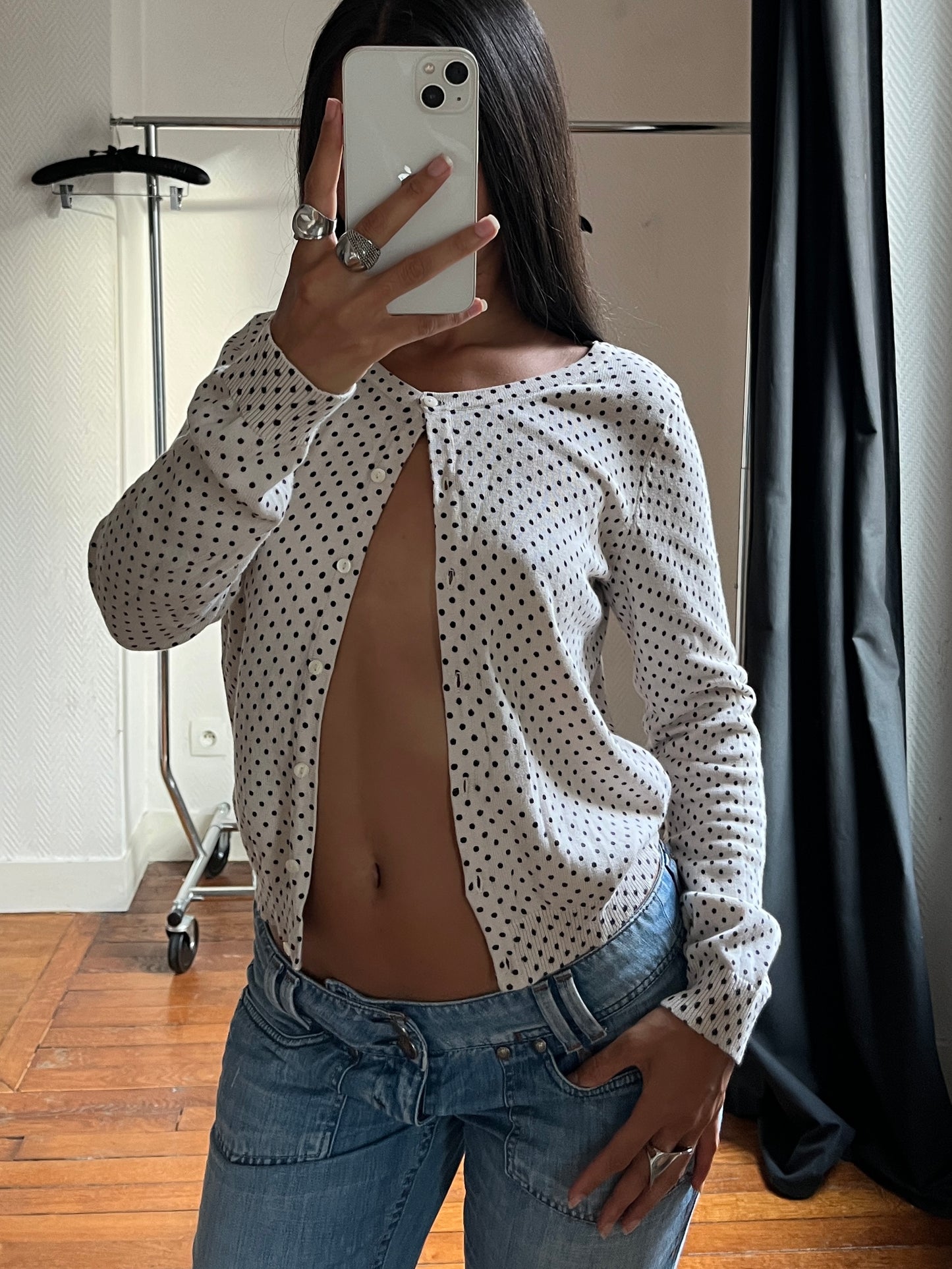 Vintage polka dot cardigan