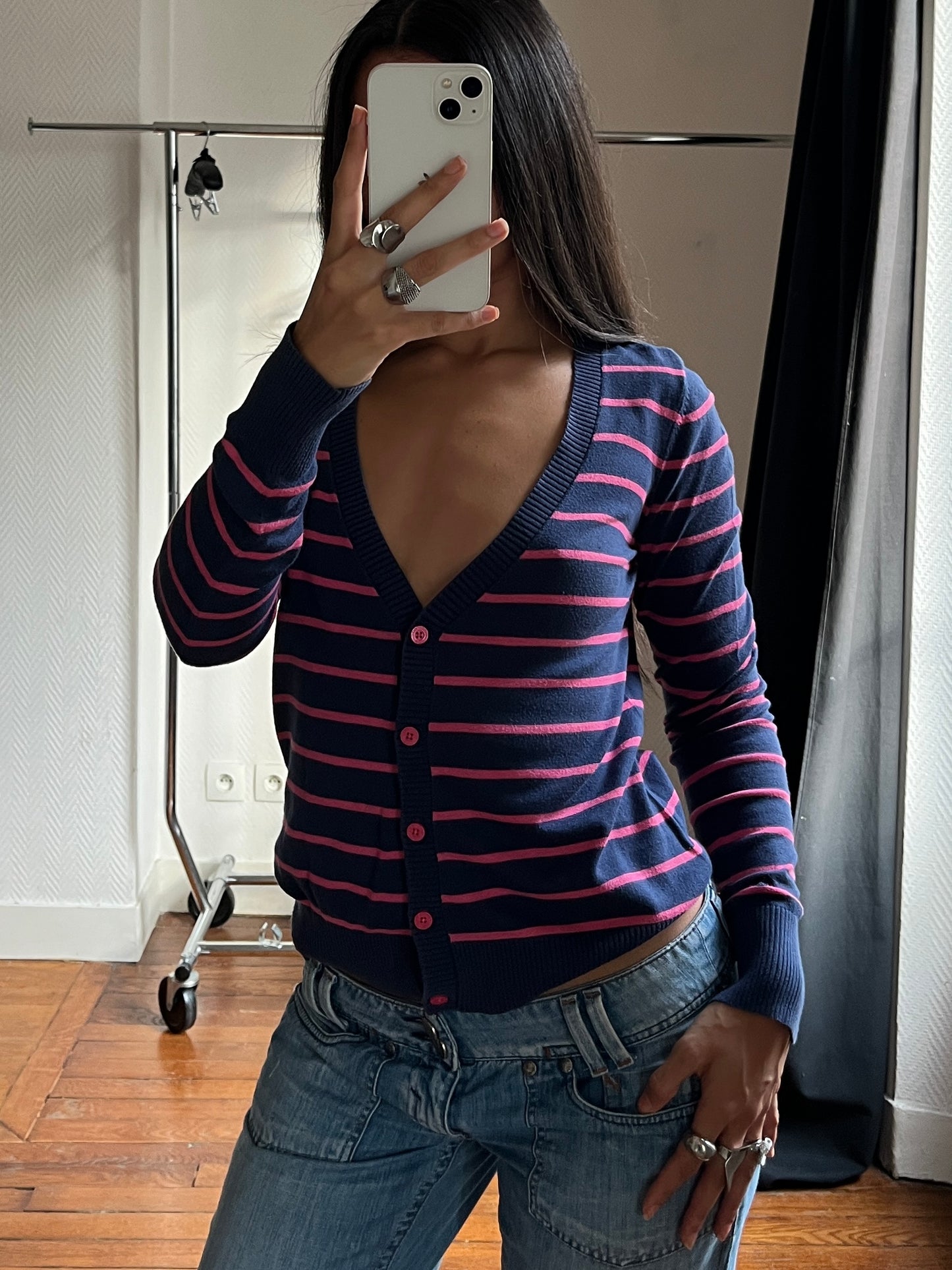 Vintage esprit striped cardigan