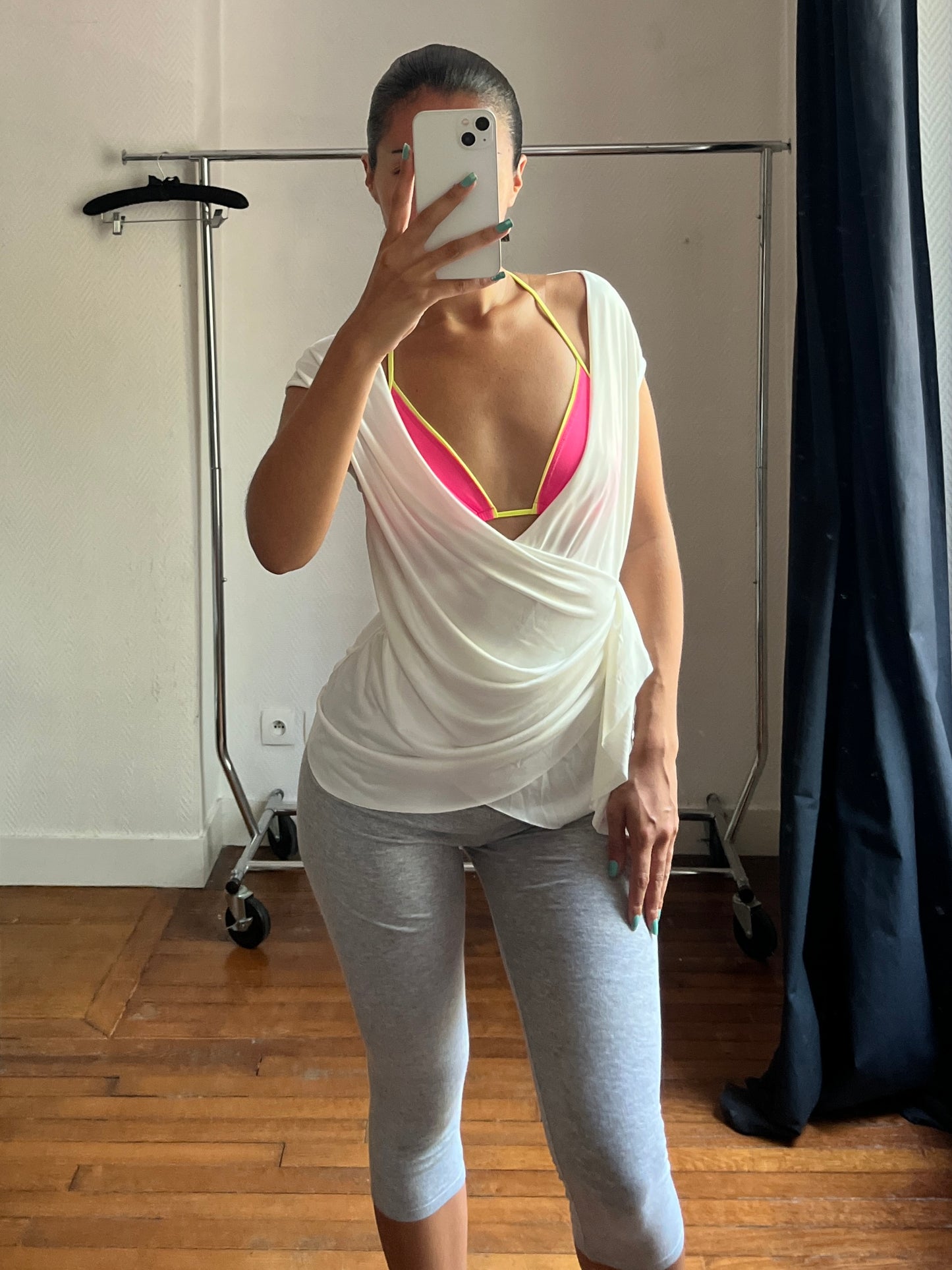 Vintage white/cream draped top