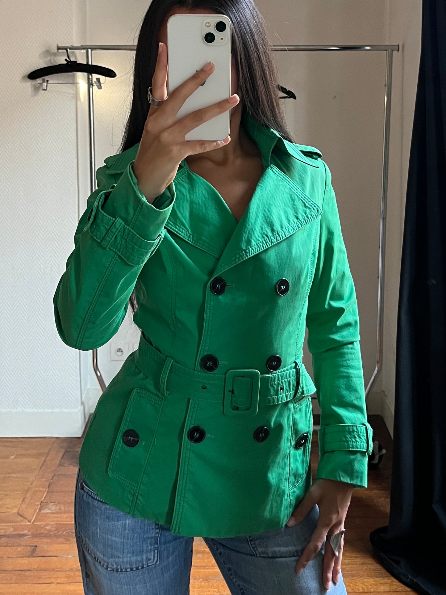 Vintage green trench coat