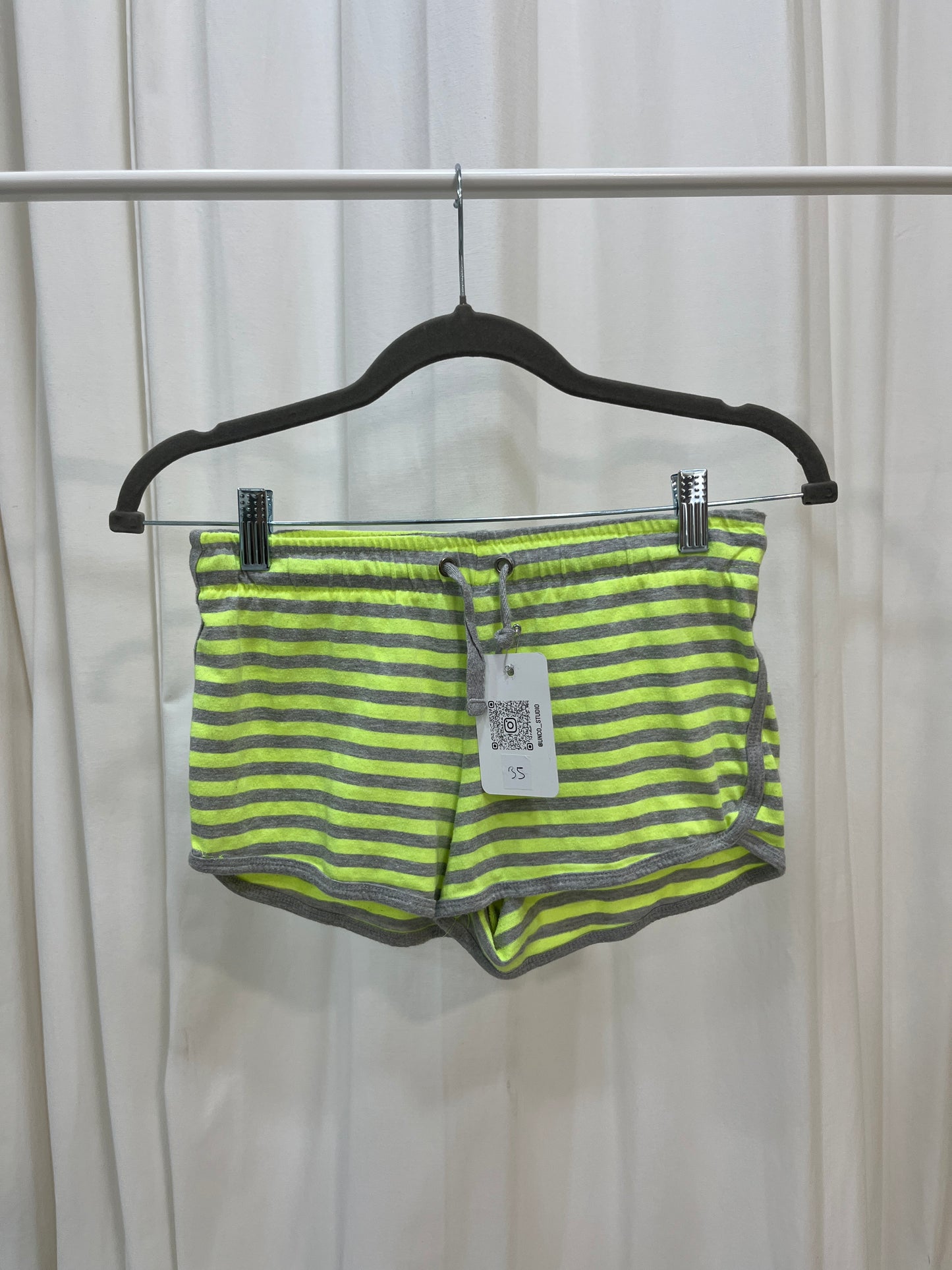 Vintage grey & yellow striped shorts