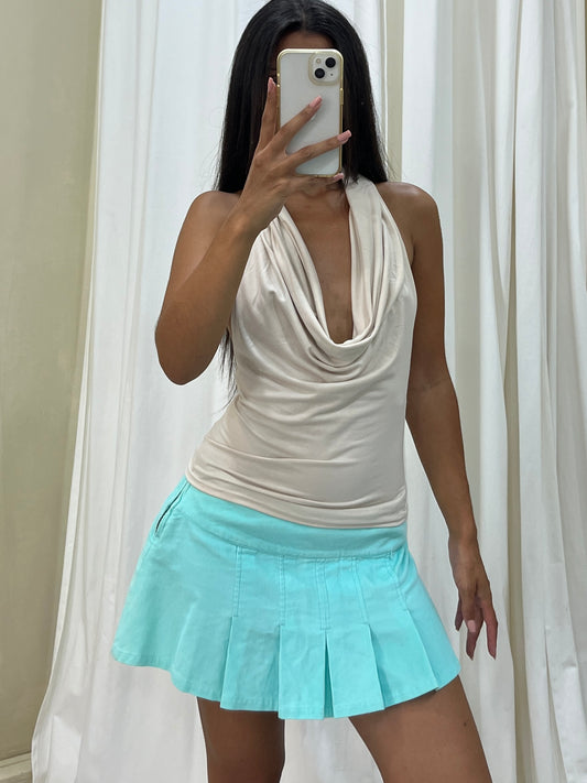 Vintage pleated blue skirt