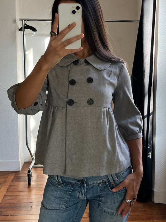 Vintage grey short buttoned jacket