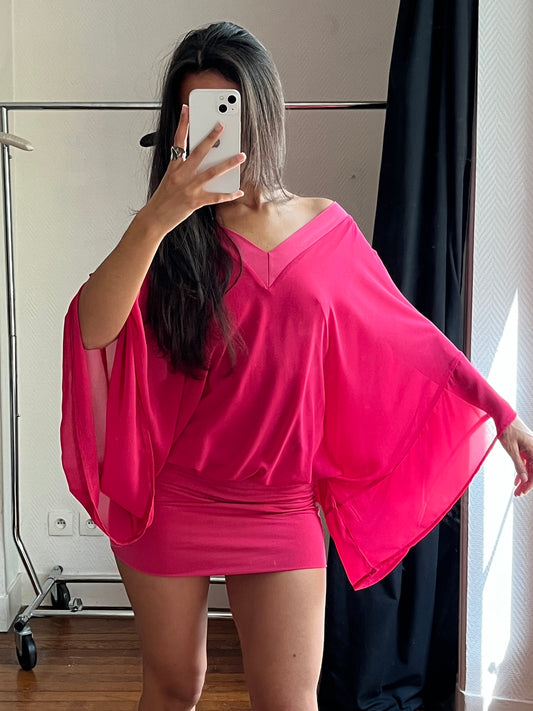 Vintage pink draped dress