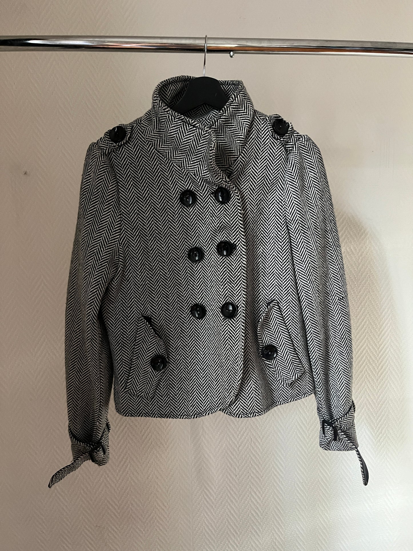 Vintage grey tweed trench coat
