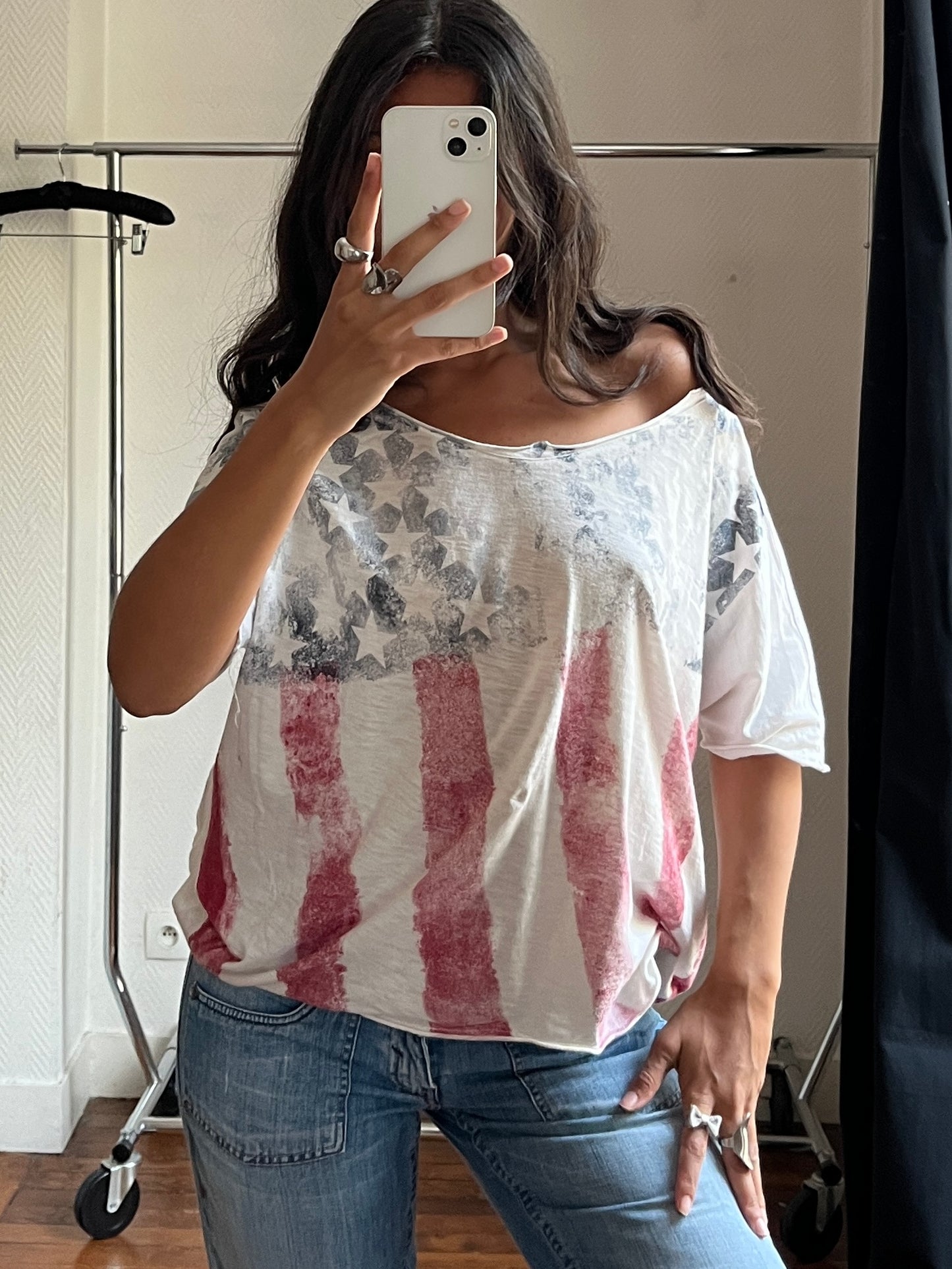Vintage oversized flag top