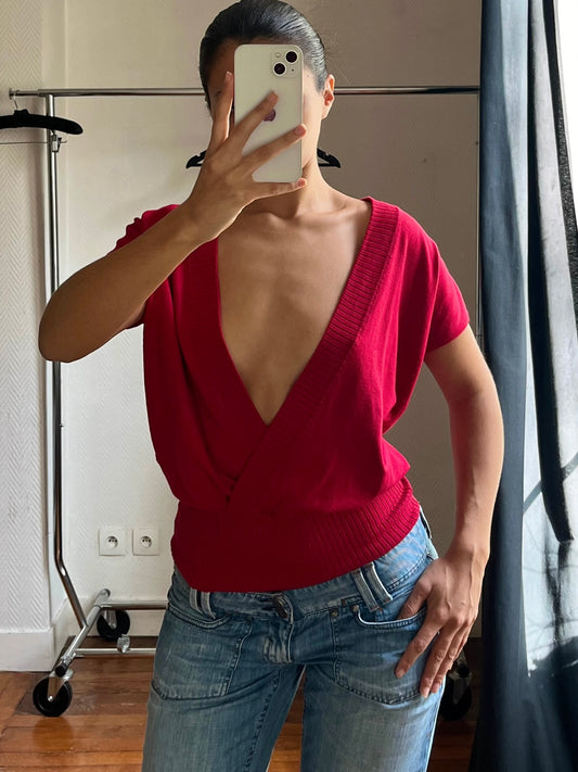 Vintage red V-Neck top