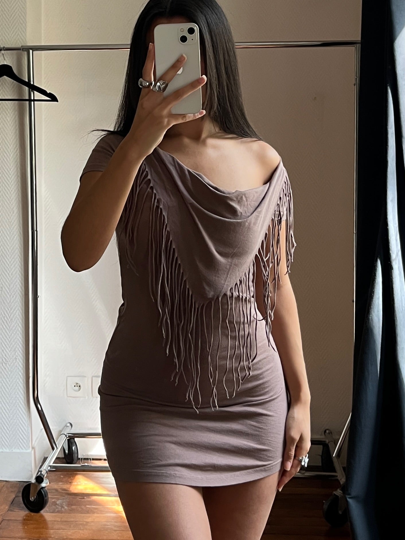 Vintage fringed brown dress/tunique