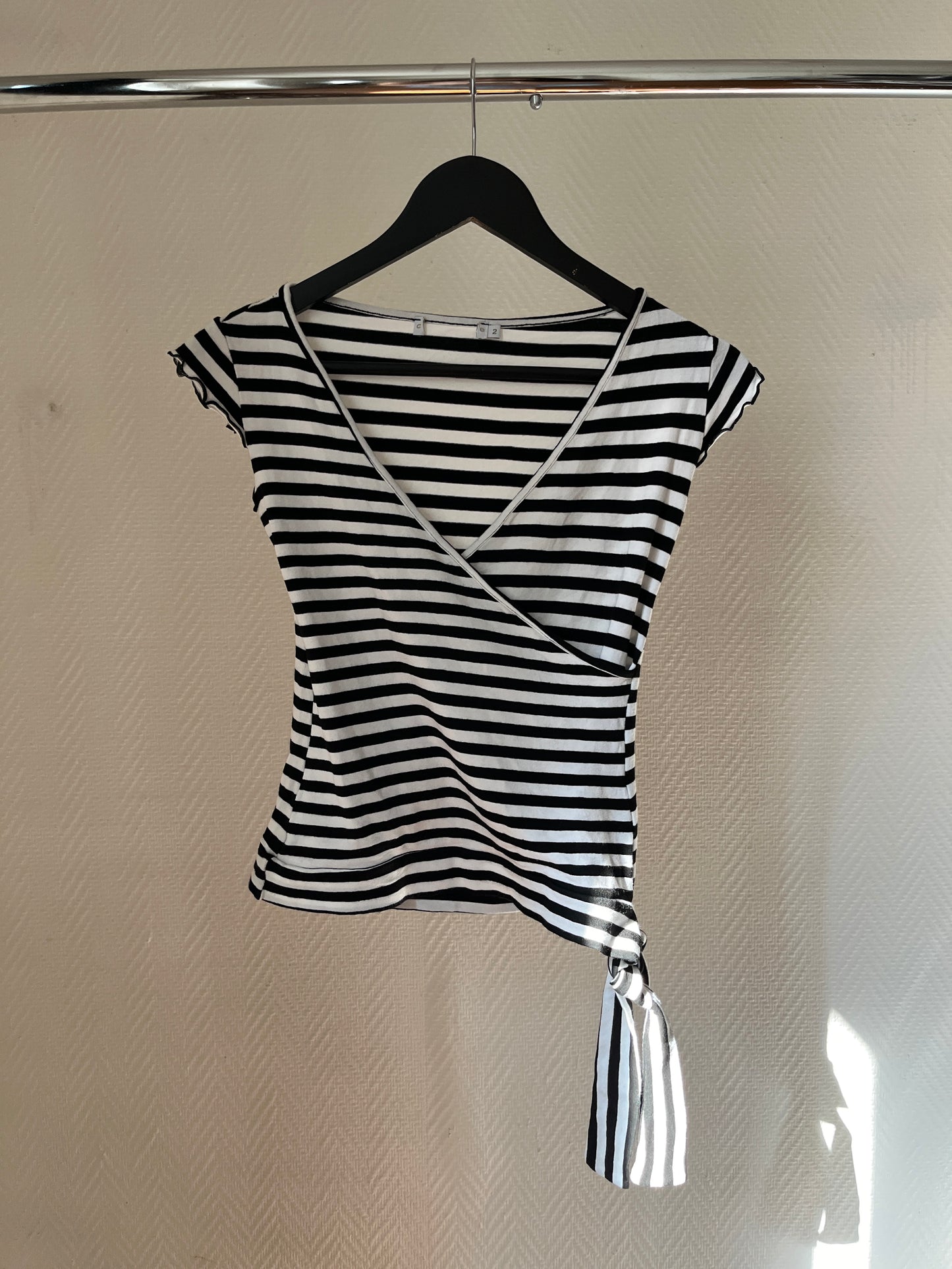 Vintage striped wrap up top