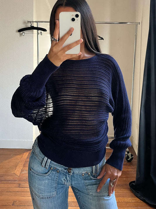 Vintage knitted see-through top