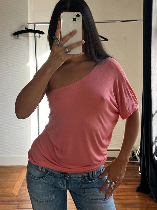 Vintage coral asymmetrical