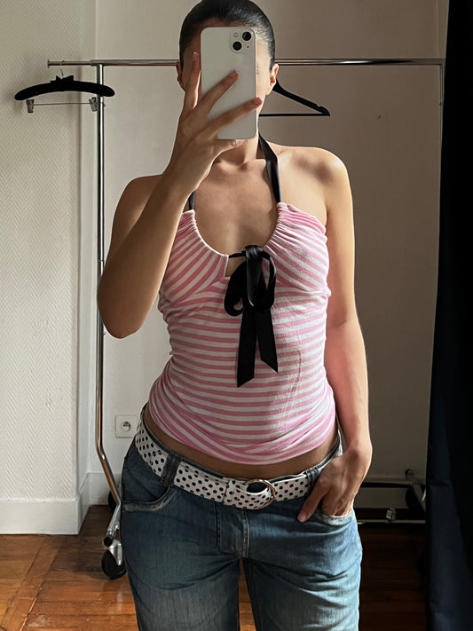 Pink & white striped top