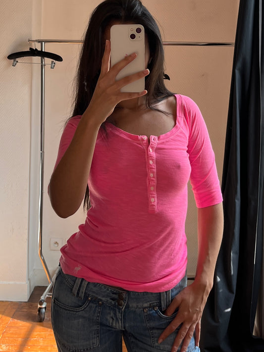 Vintage A&F neon pink 3/4 top