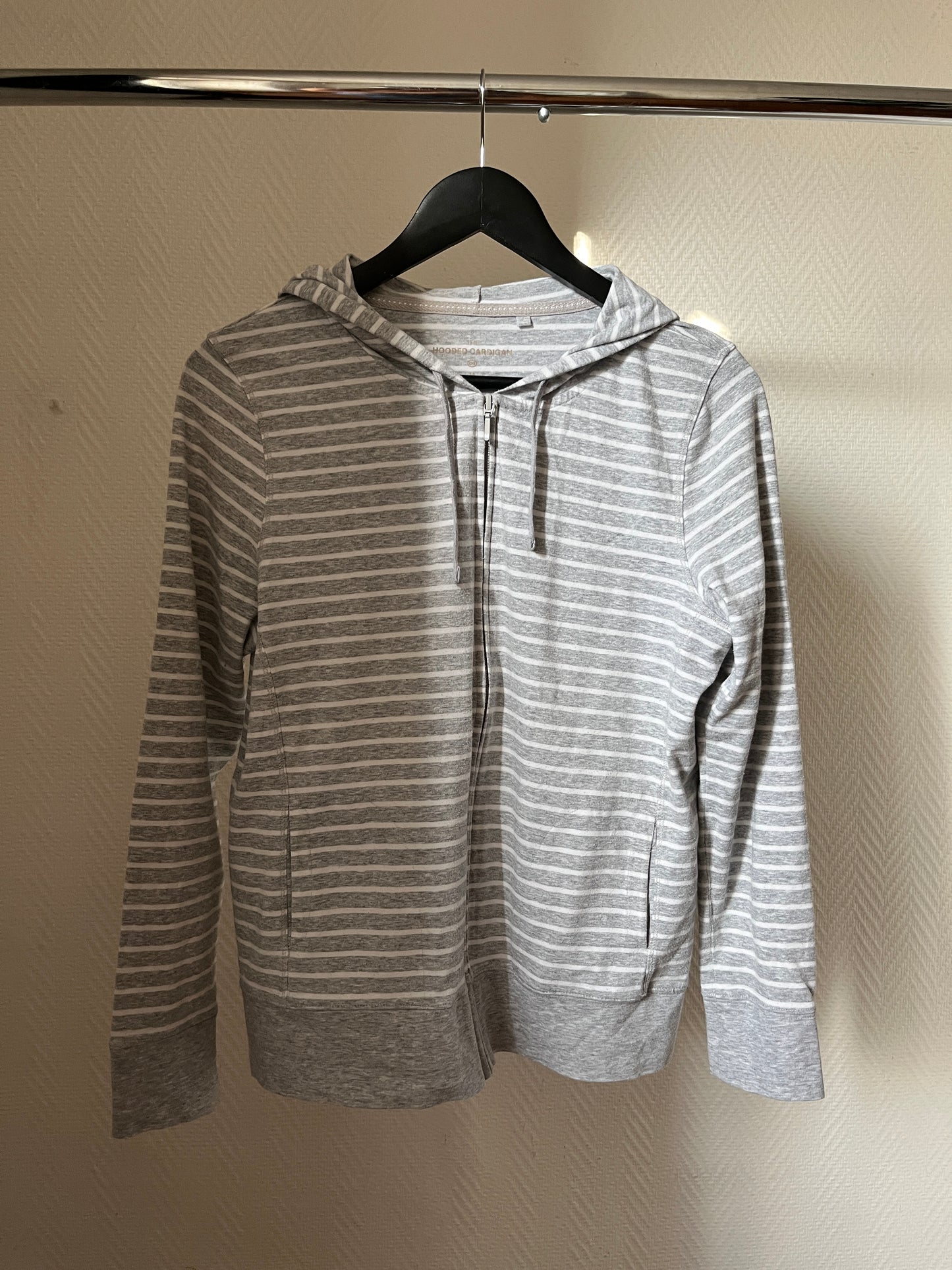 Vintage striped zip up hooded jacket