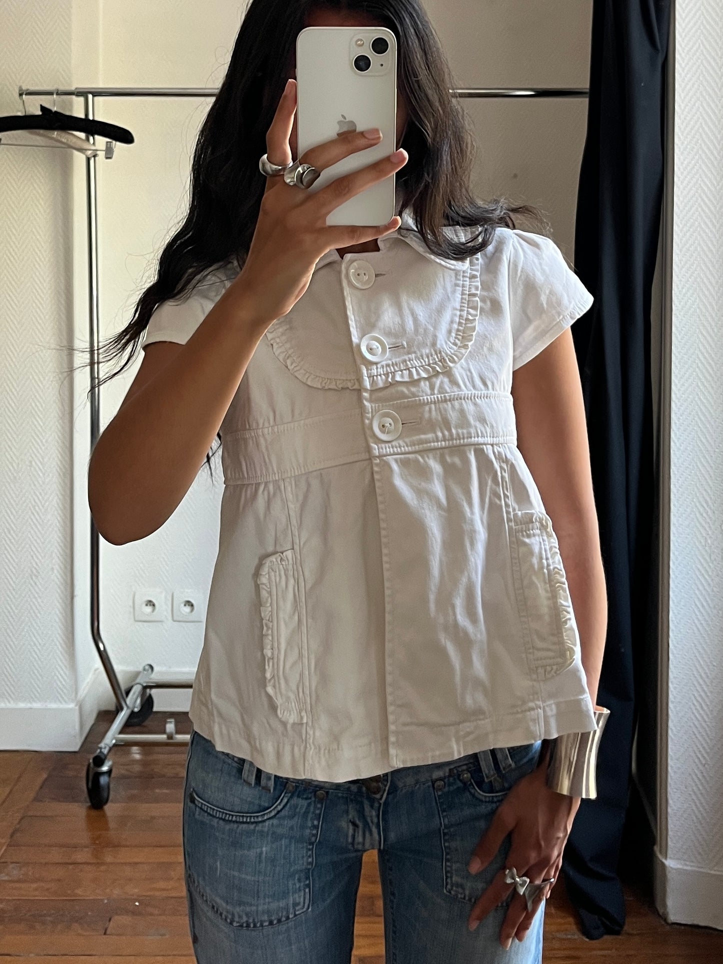 Vintage white short sleeved jacket