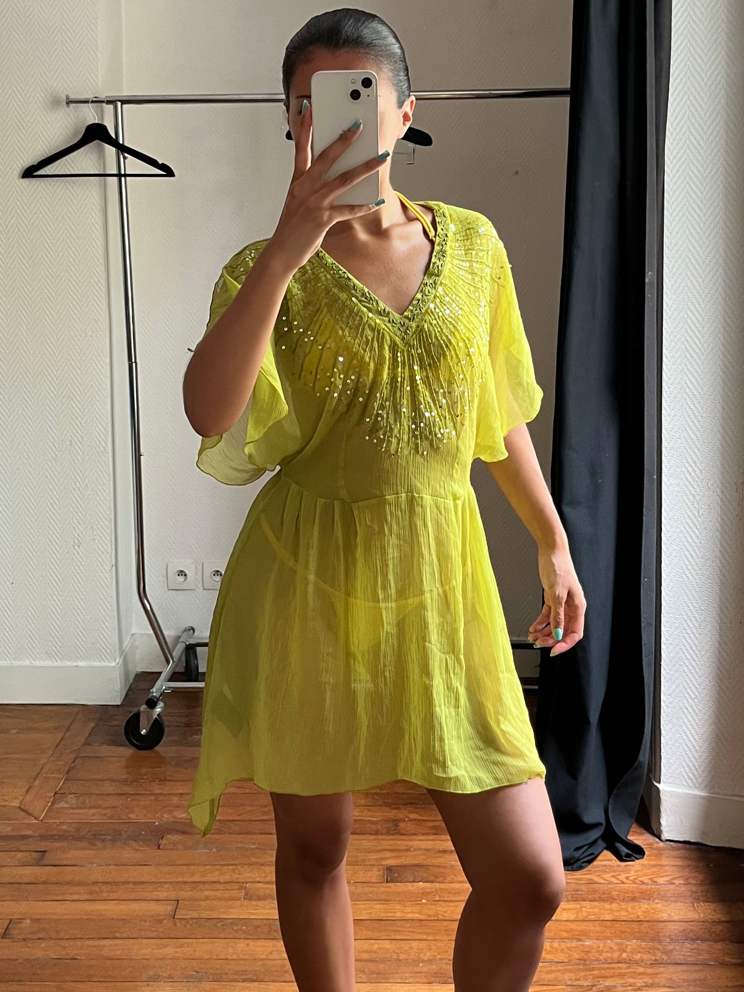 Vintage green beach dress